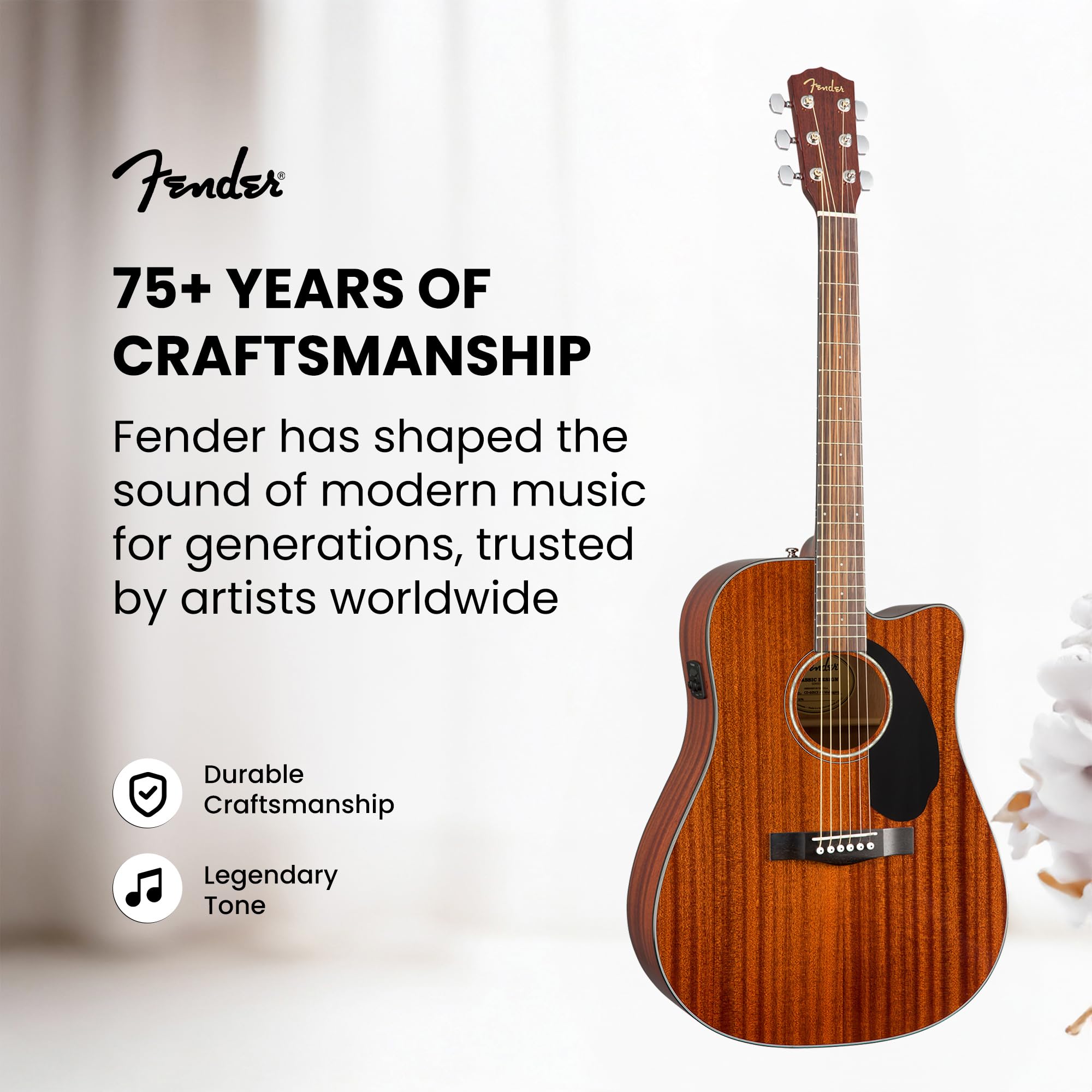 Amazon.com: Fender CD-60SCE Solid Top Dreadnought Acoustic