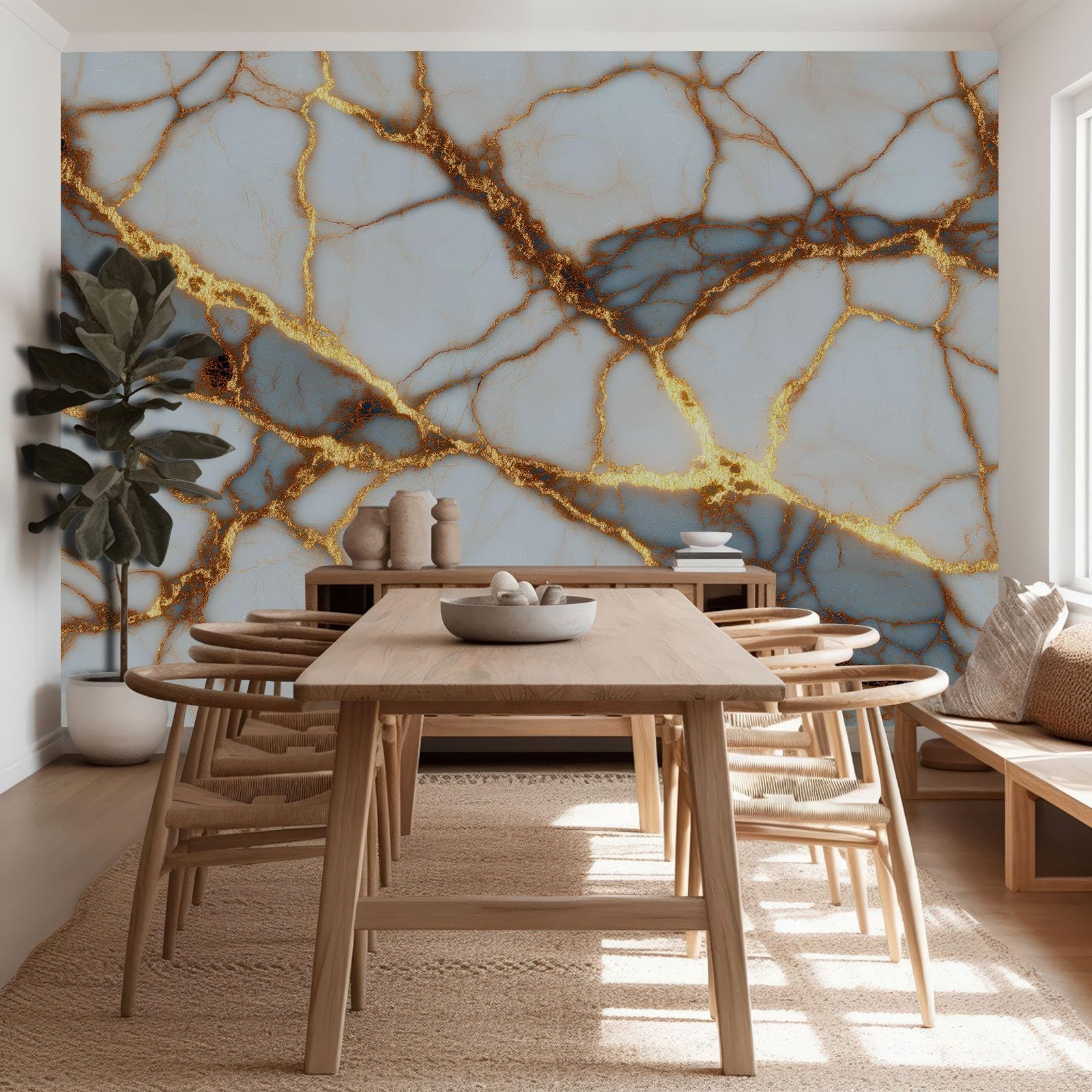 Fototapeta ścienna, marmur, złoty, 350 x 256 cm, fototapeta, realizm, flizelina, tapeta do salonu, sypialni, pokoju dziecięcego, telewizora, sofy, tło, rodzinna dekoracja ścienna