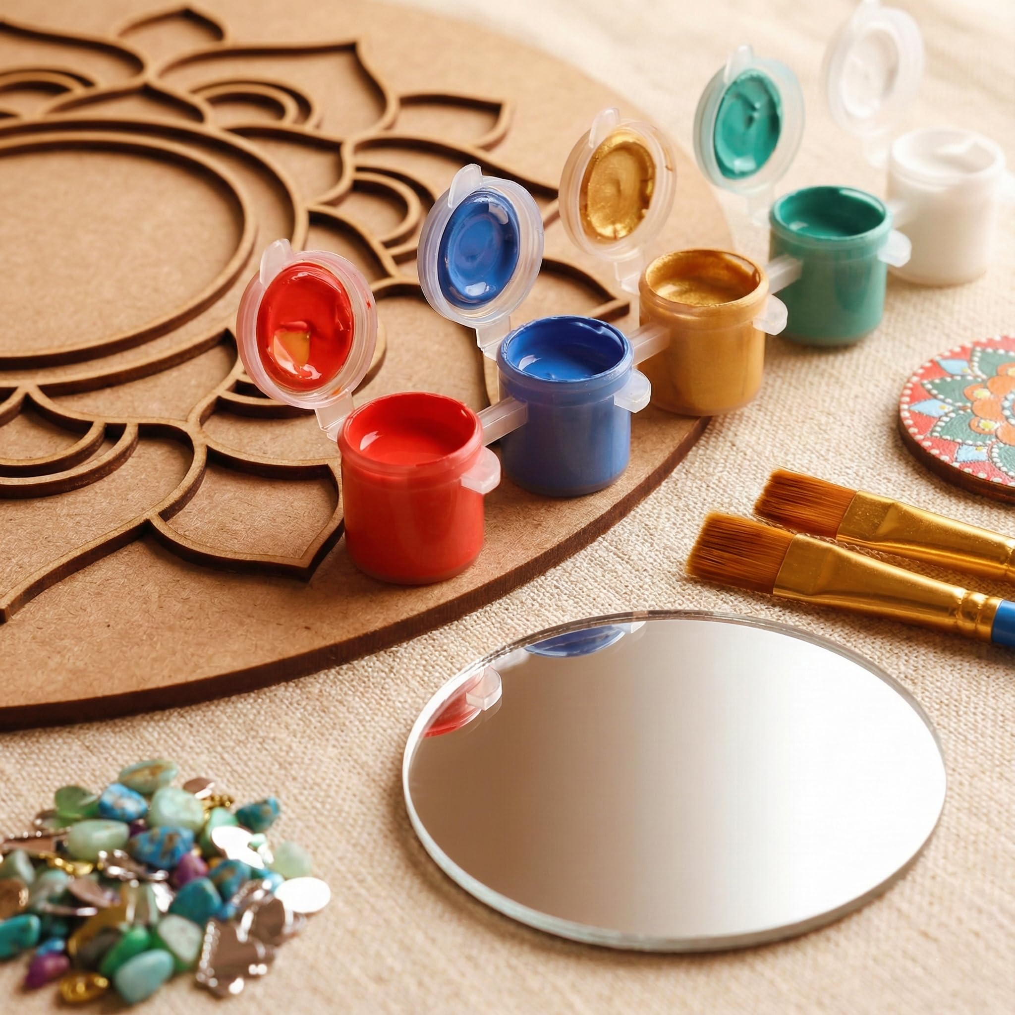 HOBBY INDIA Mandala Art Kit for Adults | DIY Mandala Painting Kit Set of 6 | Unique Art and Craft Kit Gift | Perfect Mandala Art for Decoration | 10+ Years 2
