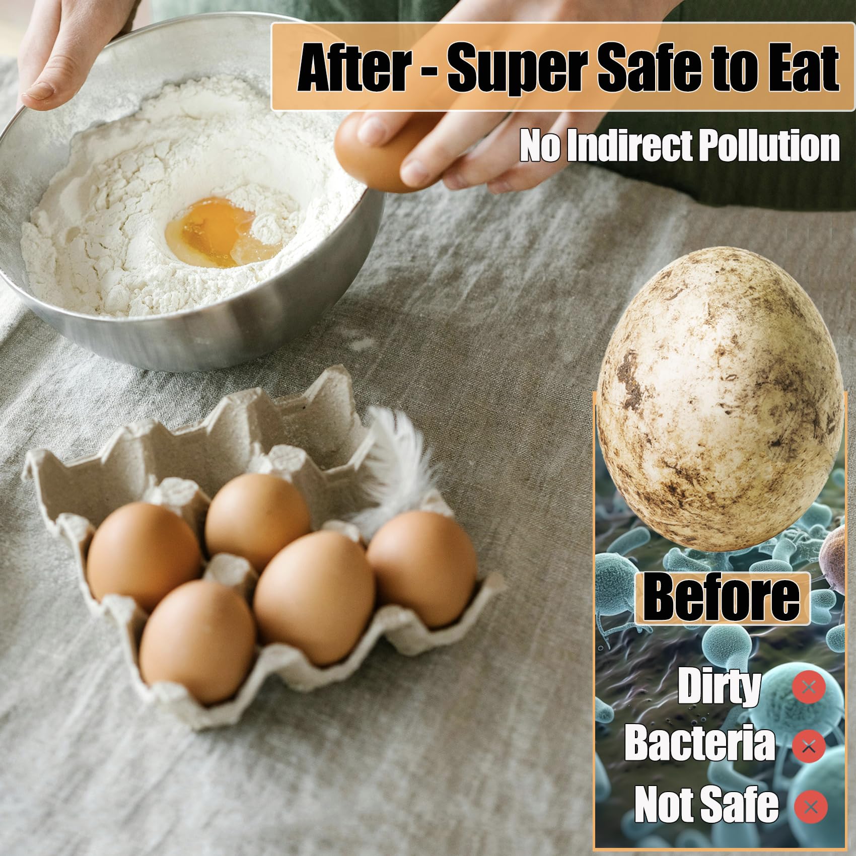 Spazzola Per Pulire Uova In Silicone - Lavauova Con Ventosa, Blu, Diametro 5.8cm - Foto 2