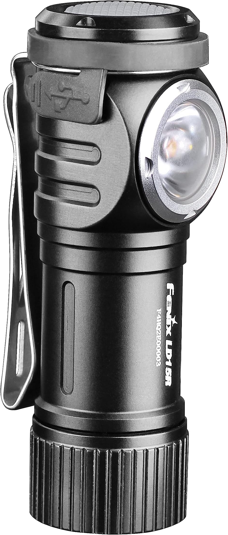Fenix Flashlights, LD Series LED Flashlight, Model 15R, Right Angled Rechargeable, 500 Lumens, Black