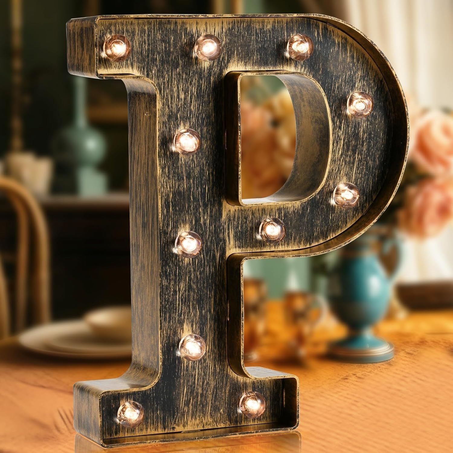 LED Marquee Letter Lights, Light Up Letters Glitter Alphabet Letter Sign Battery Powered for Night Light Birthday Party Wedding Girls Gifts Home Bar Christmas Decoration