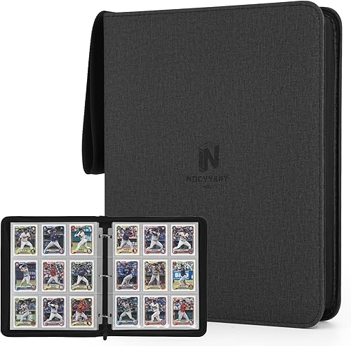 Miniatura 23 de Carpeta Premium de Tarjetas Coleccionables con más de 1000 bolsillos, Carpeta de 16 bolsillos sin anillo de carga lateral para cartas de