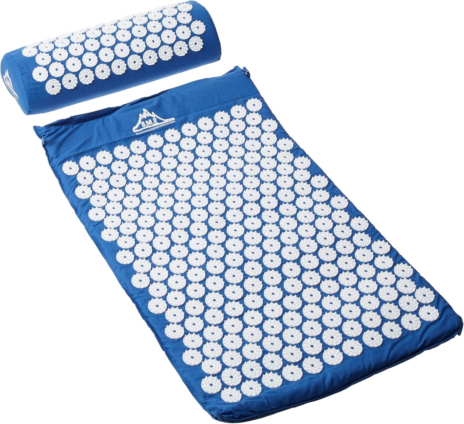 Black Mountain Products Acupressure Mat with Pillow & Carrying Bag - Acupressure Mat for Trigger Point Massage Therapy, Blue : Health & Household