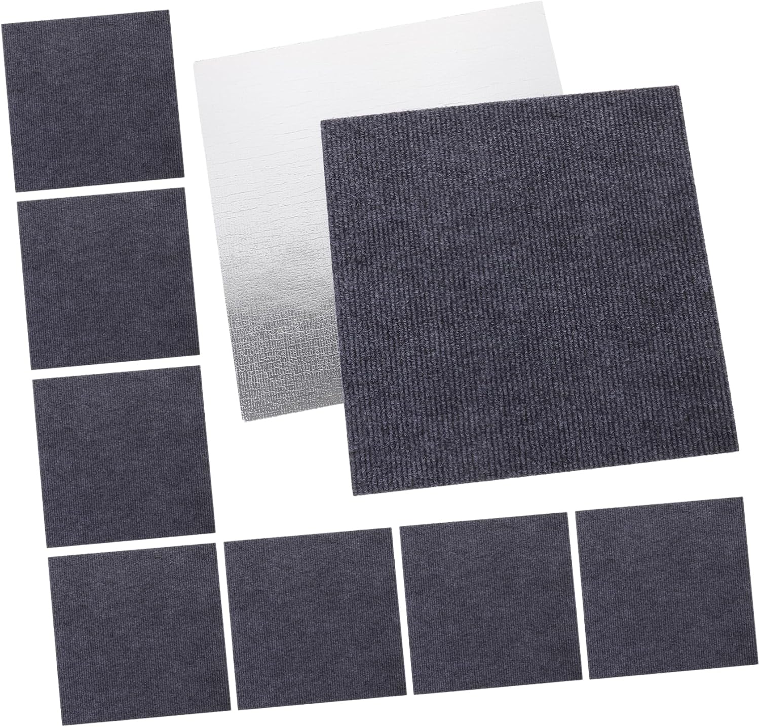 Cabilock 10pcs Self-Adhesive Removable Floor Tiles Nonslip Carpet Stickers for Flooring Material Easy Installation