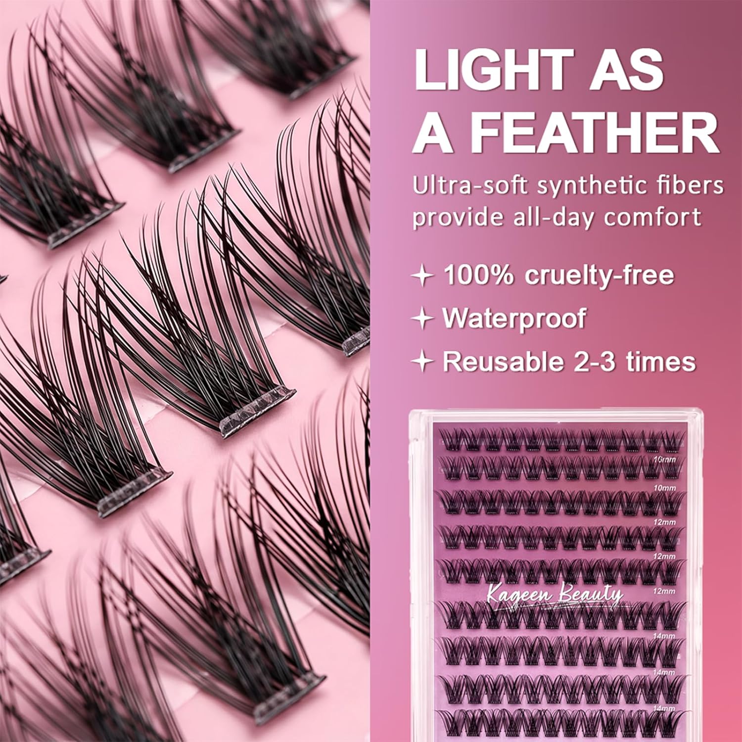 Self-Adhesive Lash Clusters, 120 Clusters, Long & Lightweight Style, Glue-Free Eyelashes, Irritation-Free, DIY Segmented Design, European & American Styles, Voluminous and Curly Effect