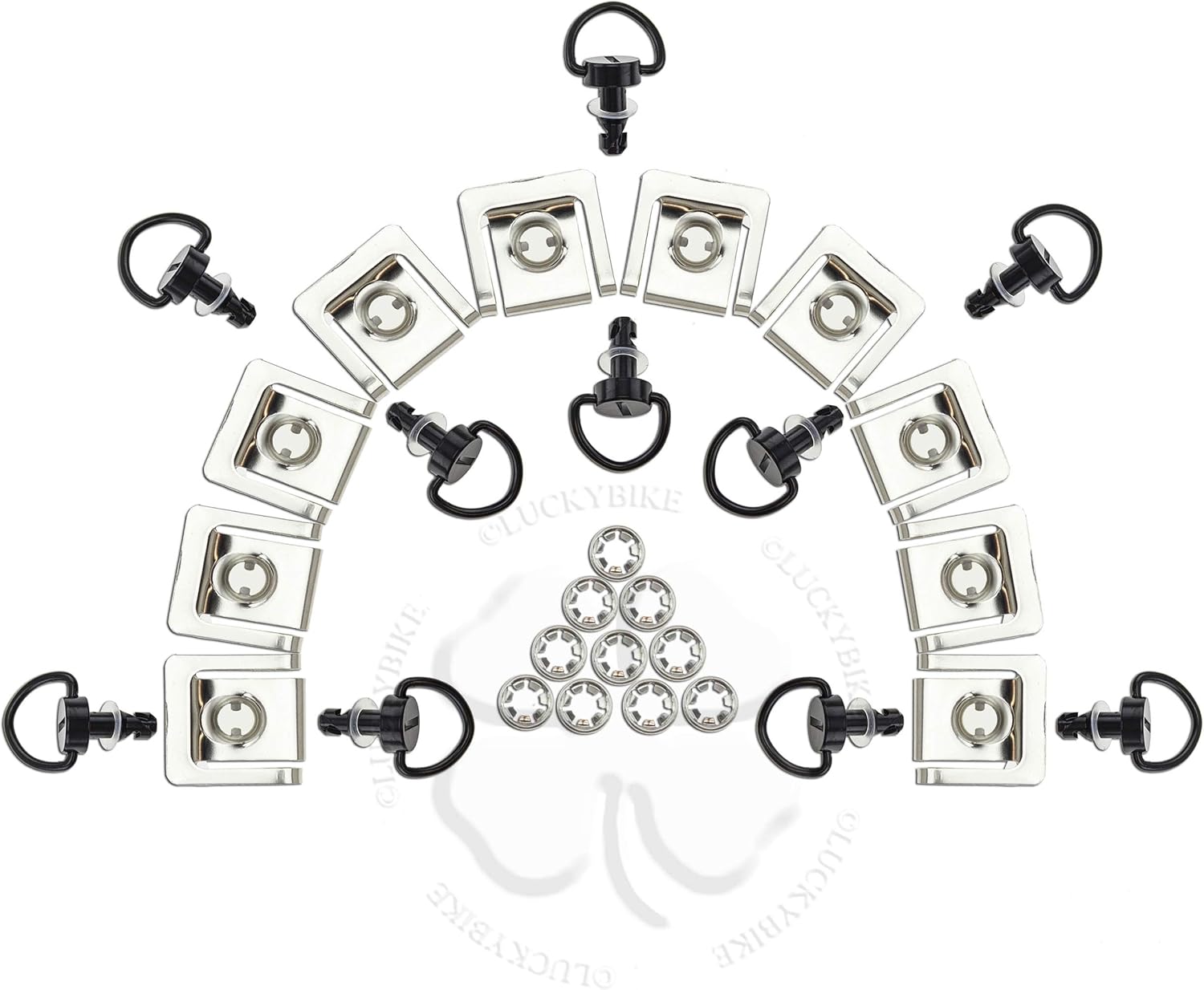 10x 1/4 Turn Quick Release Clip Black Clamp 15mm Fairing