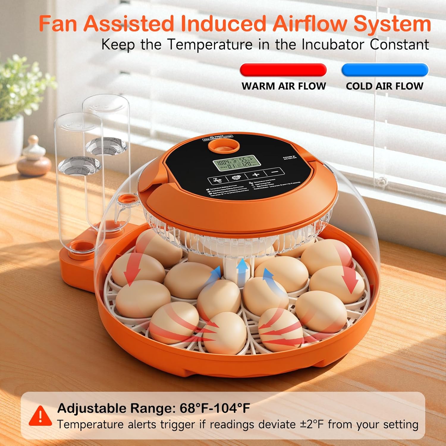 18 Egg Incubators for Hatching Eggs, Egg Incubator with Automatic Egg Turning and Humidity Control, Incubators for Hatching Chicken Ducks Quail Goose Pigeon