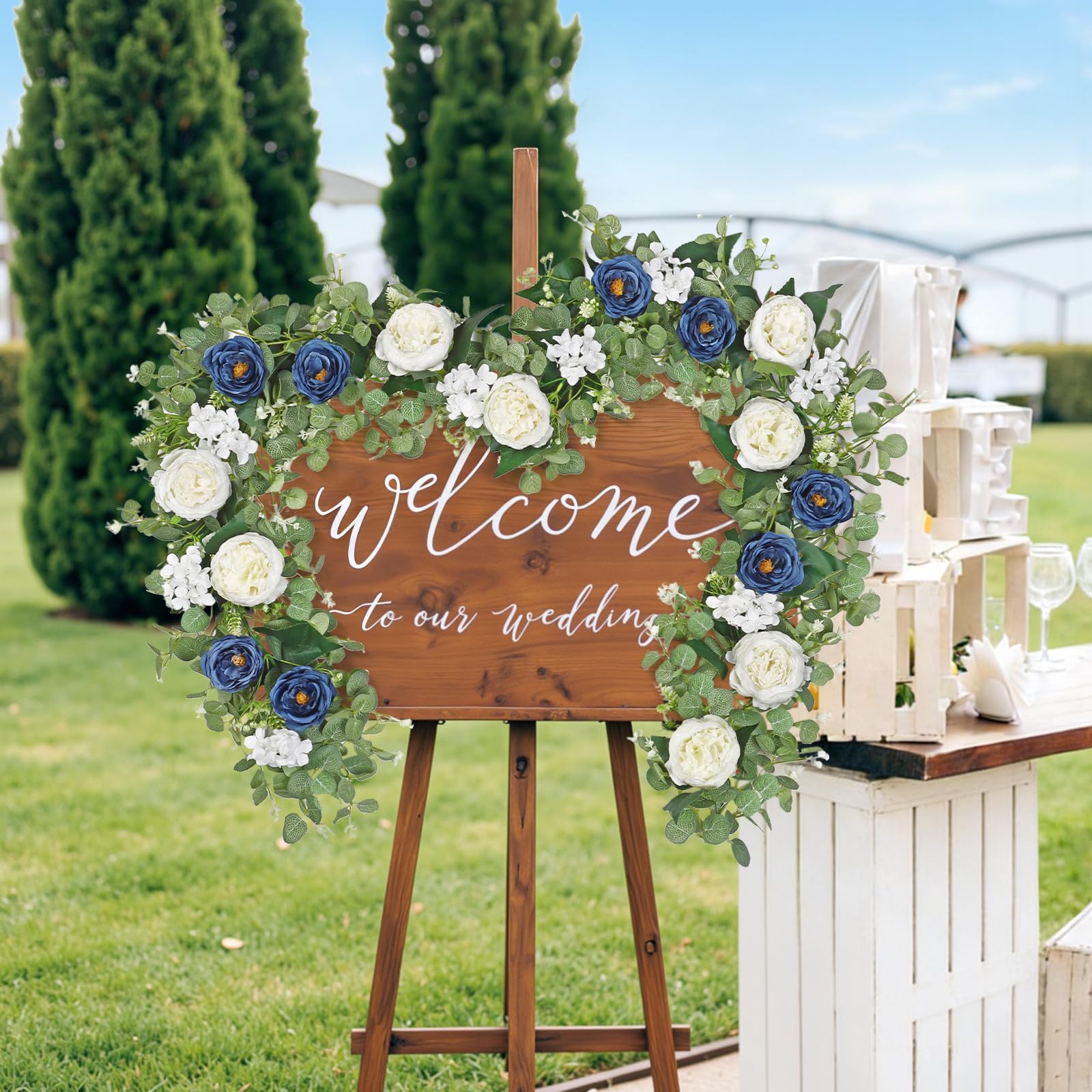 Betylifoy Confezione da 2 ghirlande di eucalipto artificiali da 4,3 m, con fiori rosa, peonie finte, ghirlande di fiori verdi per matrimoni, runner da tavola, sfondo, decorazione per la casa e le