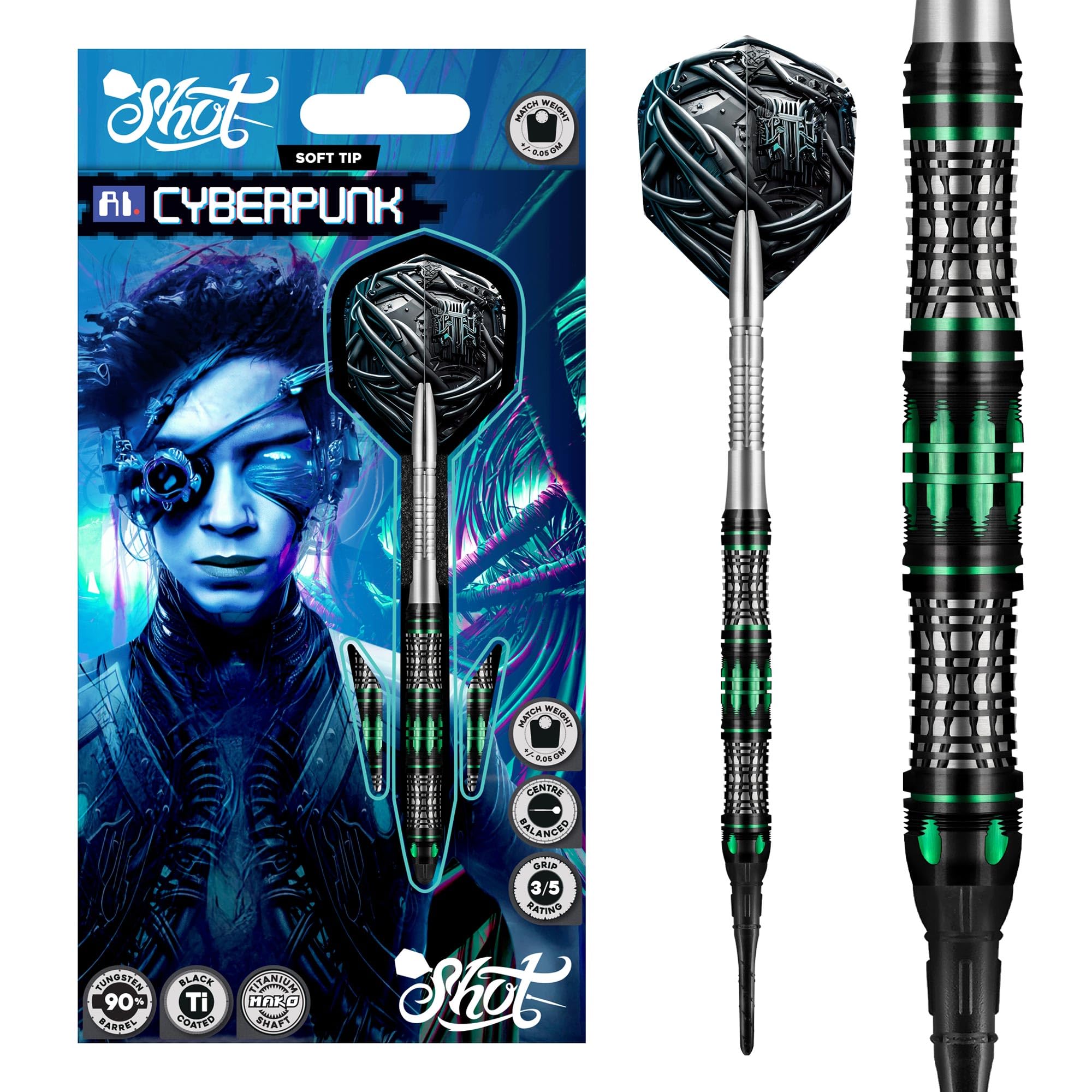 Amazon.co.jp: Shot! Darts AI サイバーパンク 90% タングステン プロ