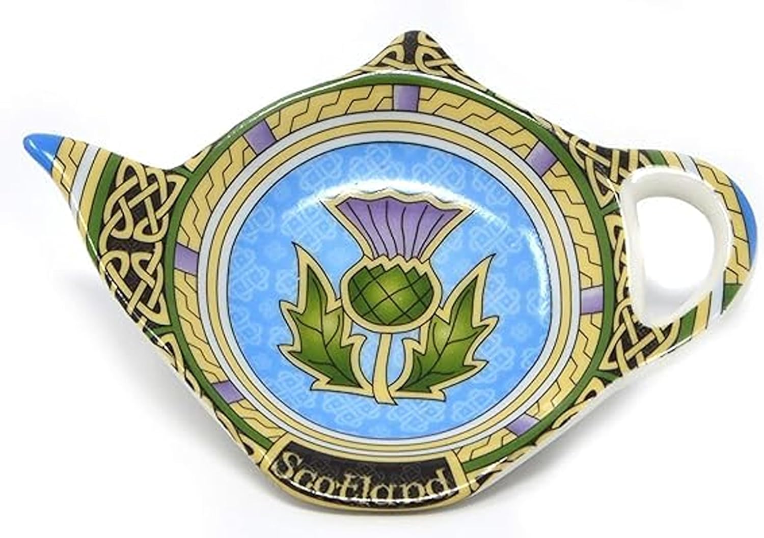 The Scottish Thistle Celtic Mug 13 oz (Set2 - Mug+ Tea Bag Holder in a Box)