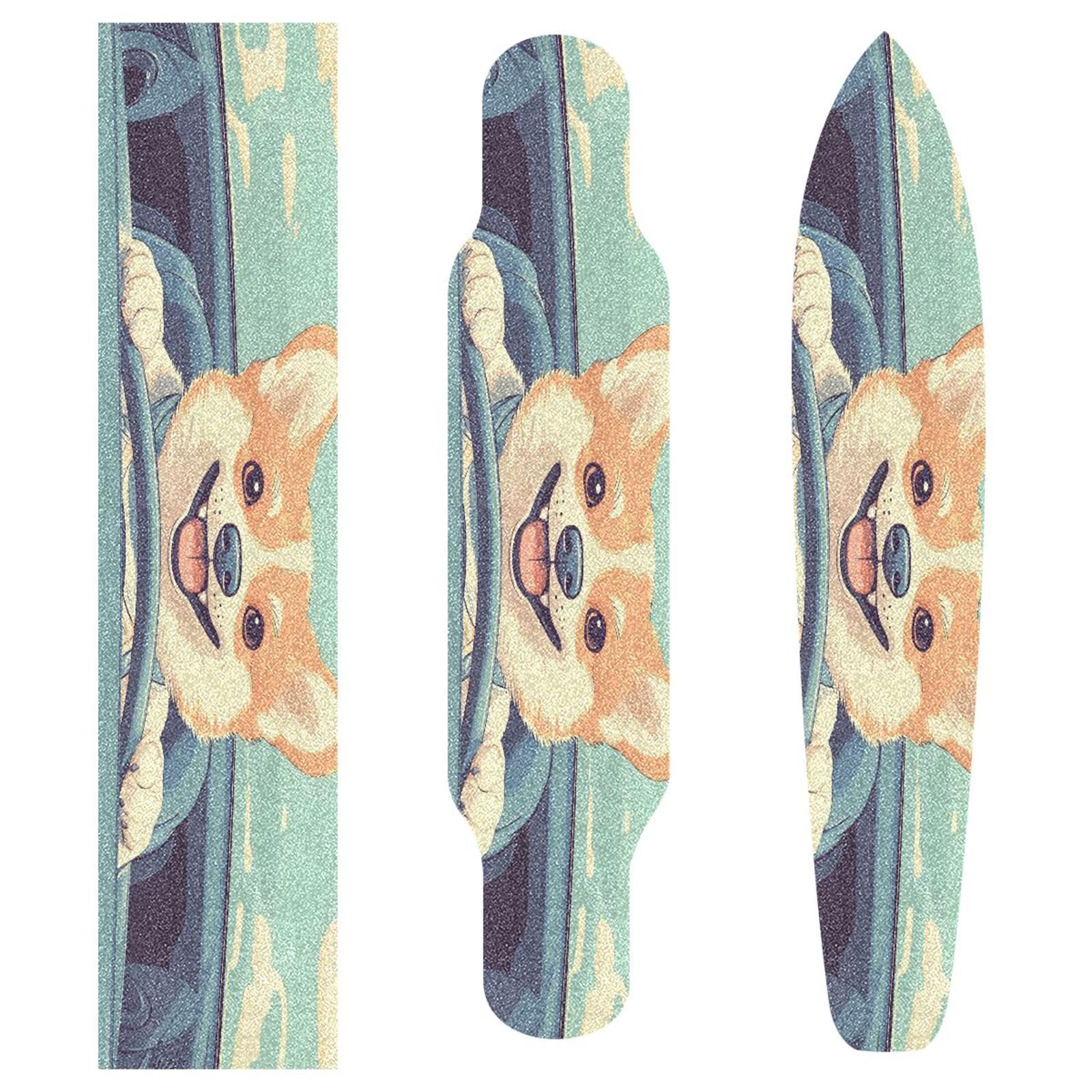 CZXW Corgi Driving Car Skateboard Grip Tape Non-Slip Longboard Griptape Skate Board Tapes Sheet for Decor 44