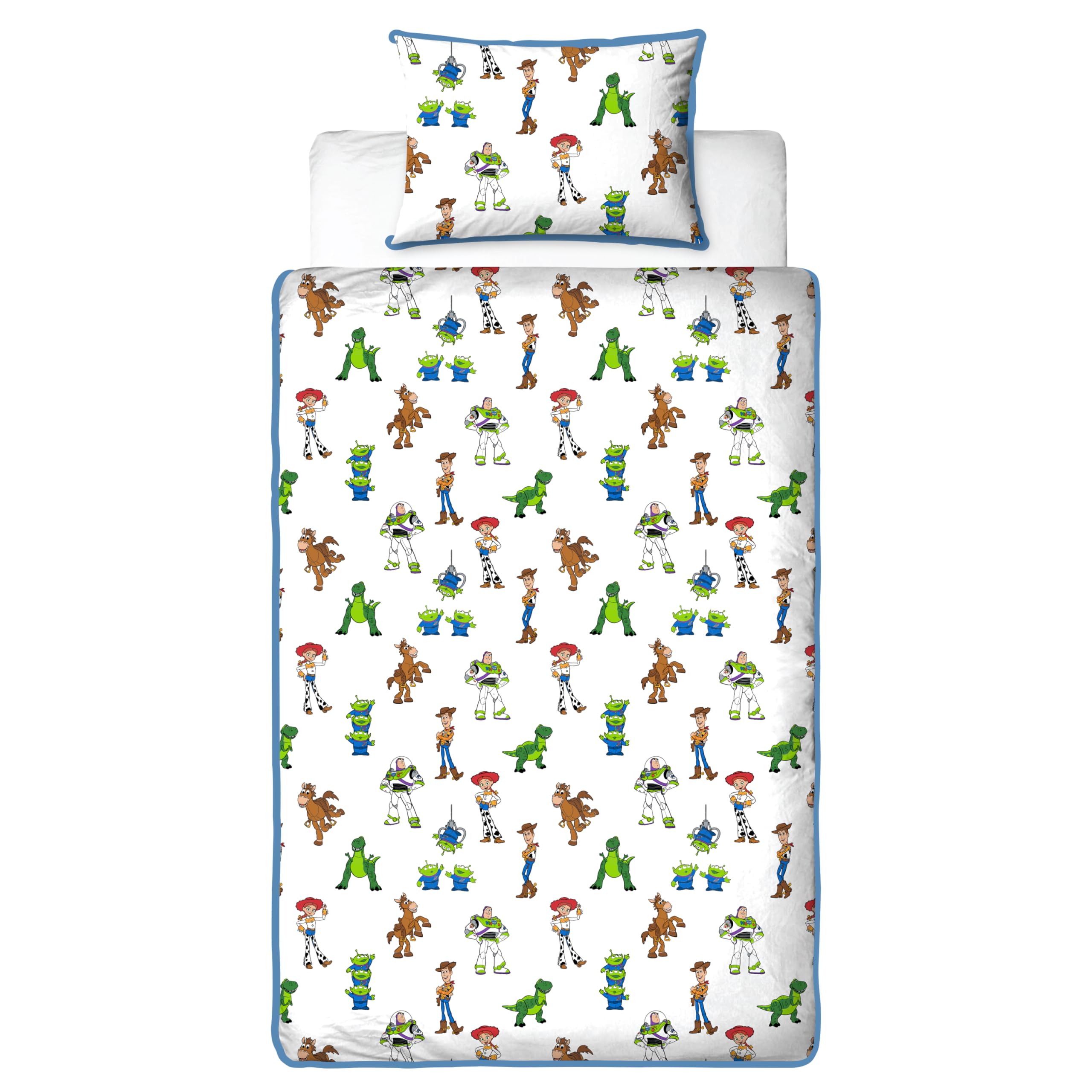 Disney Toy Story Housse de Couette Enfants Simple Officielle | Literie réversible 2 Faces avec taie Assortie | Design Explore avec Buzz, Woody, Jessie | Polycoton
