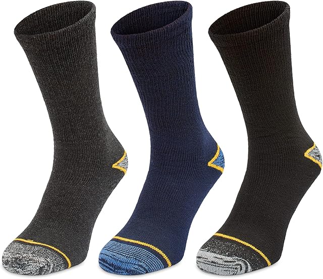 All Things Accessory 3 Pairs Mens Hard Wearing Heavy Duty Safety Boot Industrial Work Socks with Reinforced Heel and Toe, Excellent Quality, Durable, Comfortable, Size 6-11
