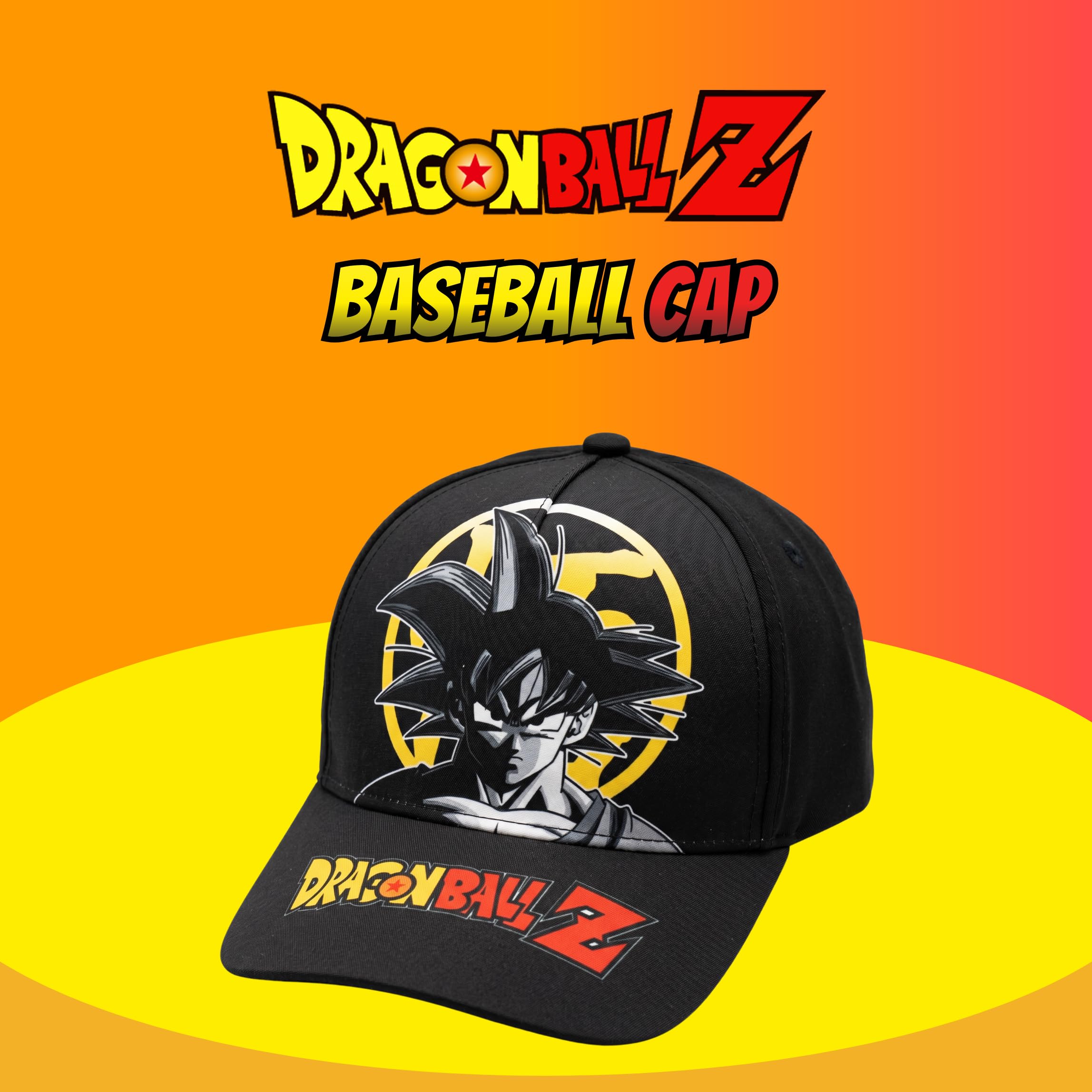 Dragon Ball Z Gorro para Niños, Diseño Goku Gorra de Beisbol, Gorra de Verano Infantil, Regalo para Niños | Negro