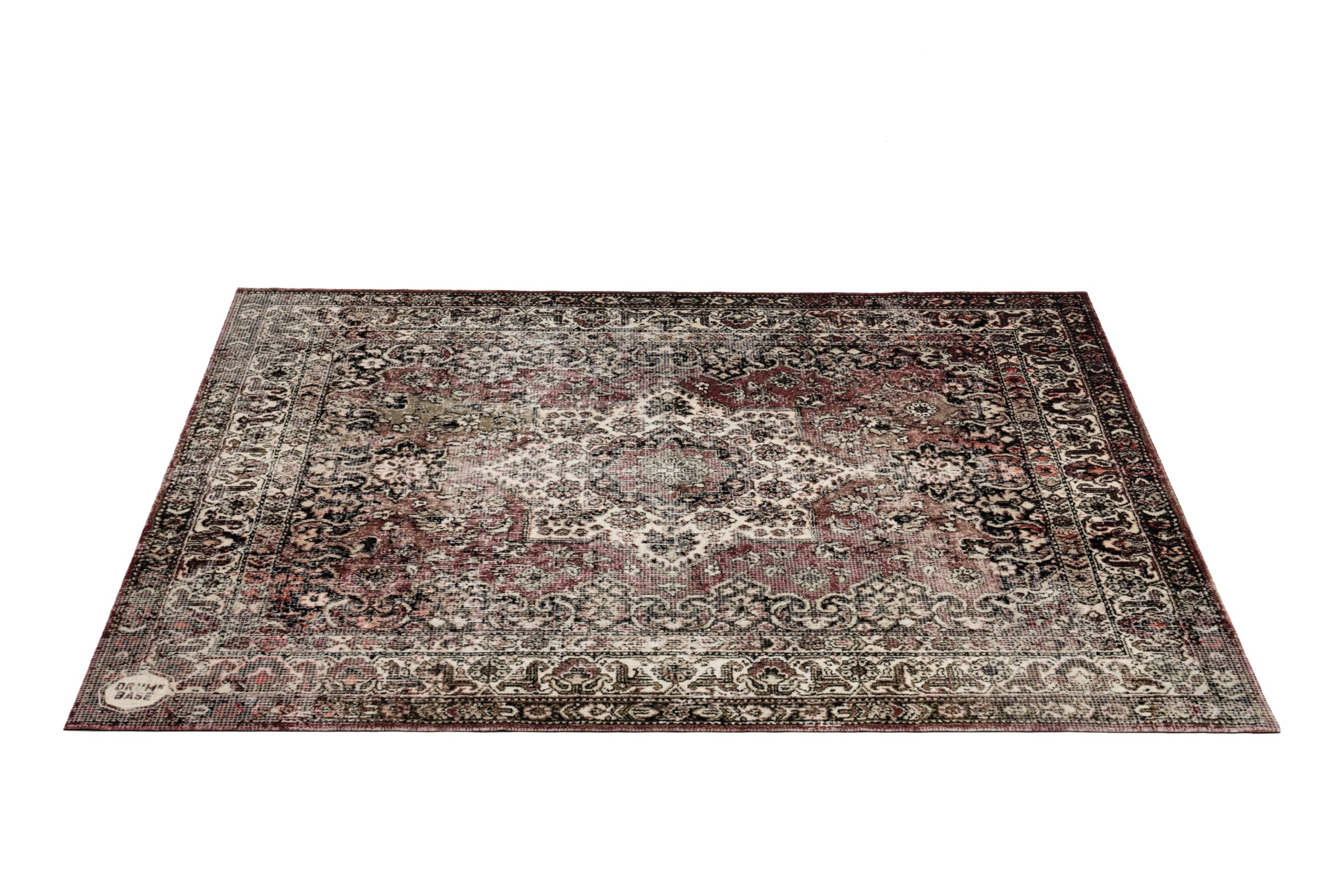 DRUMnBASE Vintage Persian Style Stage Rug, Non Slip Waterproof Rug for Stage or Studio Use to Reduce Vibrations, Classic Worn, 6 FT X 5.25 FT