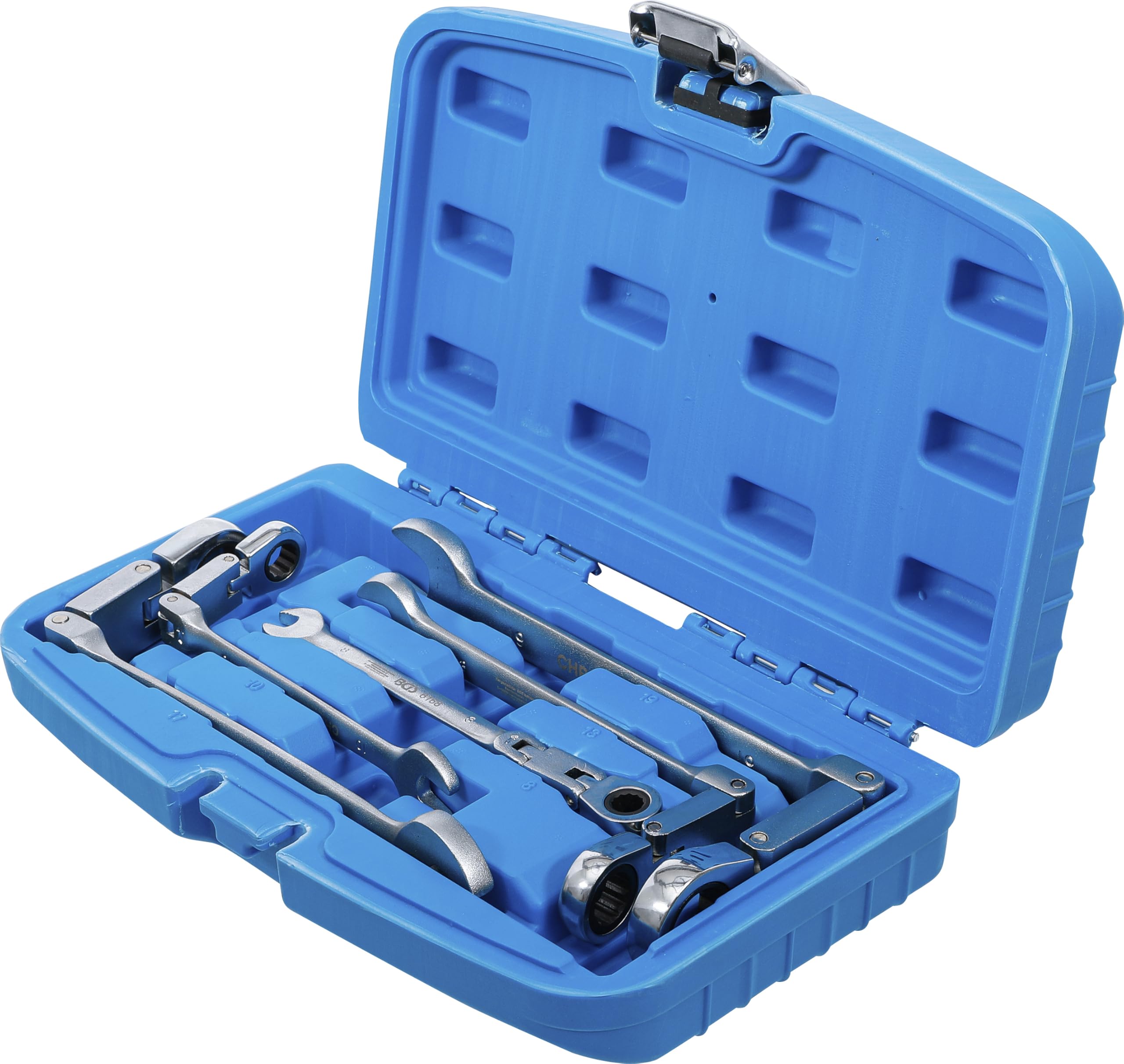BGS 6181 | Juego de llaves combinadas con carraca de doble articulación | angulable | 8 - 19 mm | 5 piezas