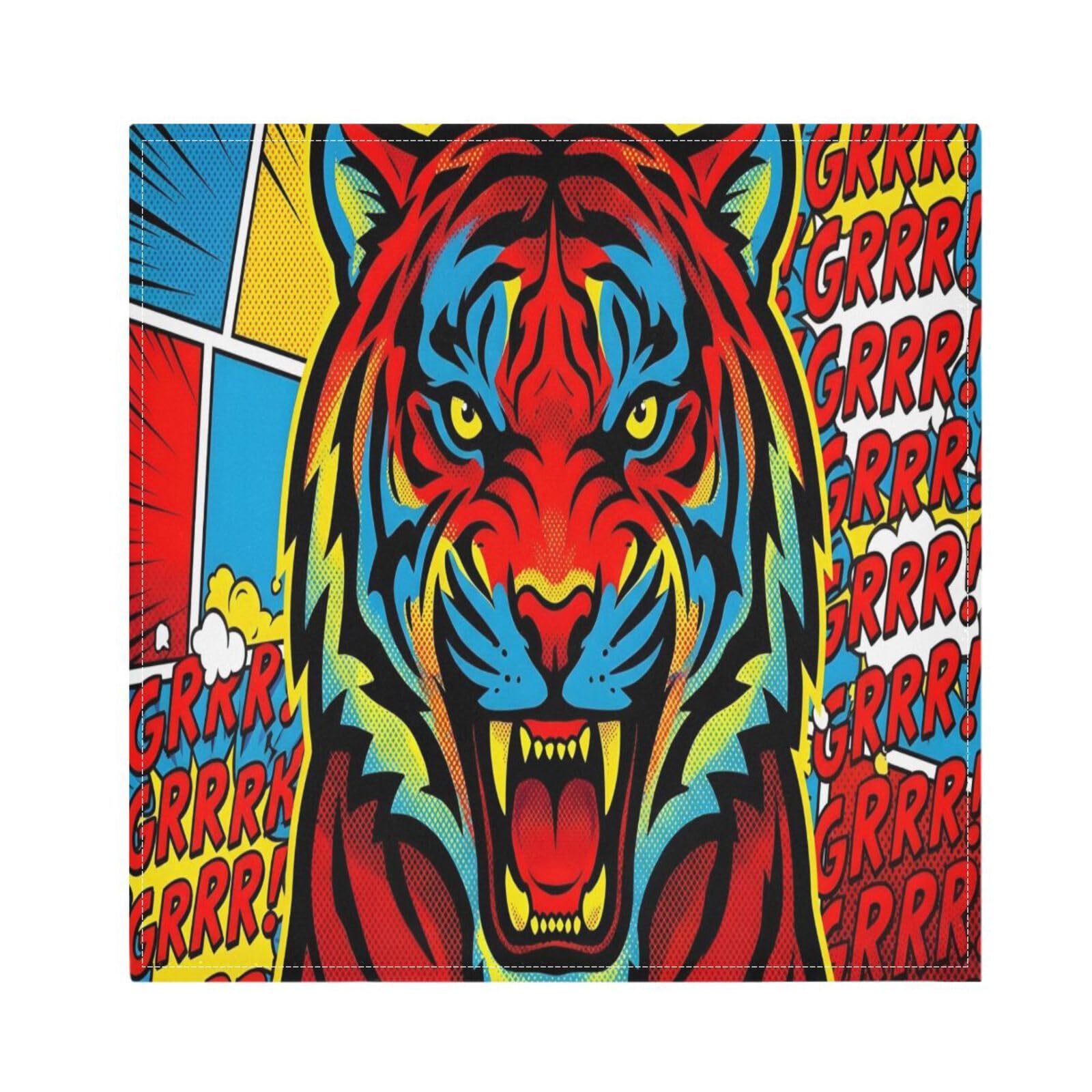 Ttgoth Tigers Cloth Napkin Set of 4 Washable & Reusable Dinner Napkins for Dining Table, Banquets, Wedding, Party, 50x50 cm
