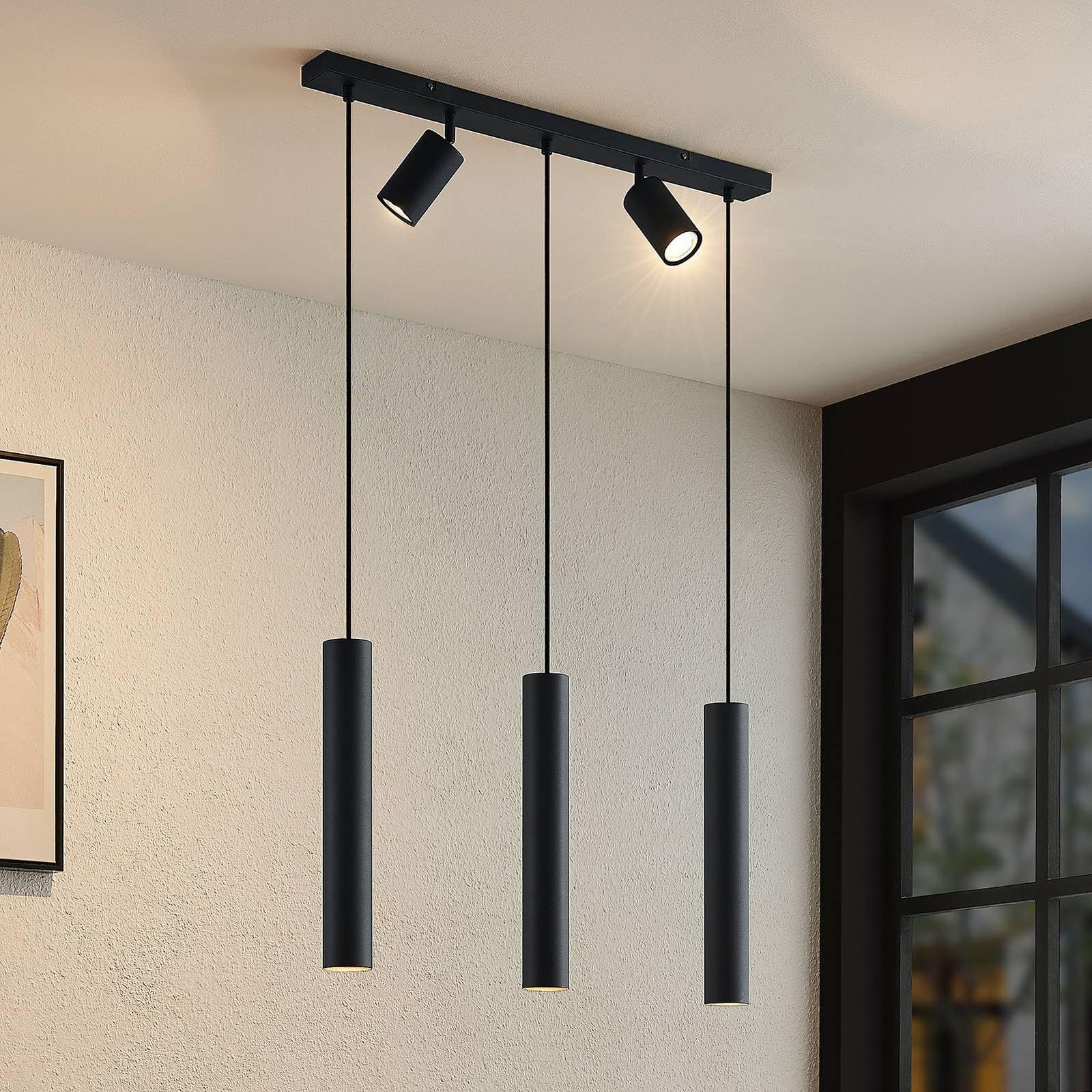 Lindby Lampada a sospensione dimmerabile (Moderno) colore Nero, in Metallo ad es. Soggiorno & Sala da pranzo lampada soffitto plafoniera illuminazione