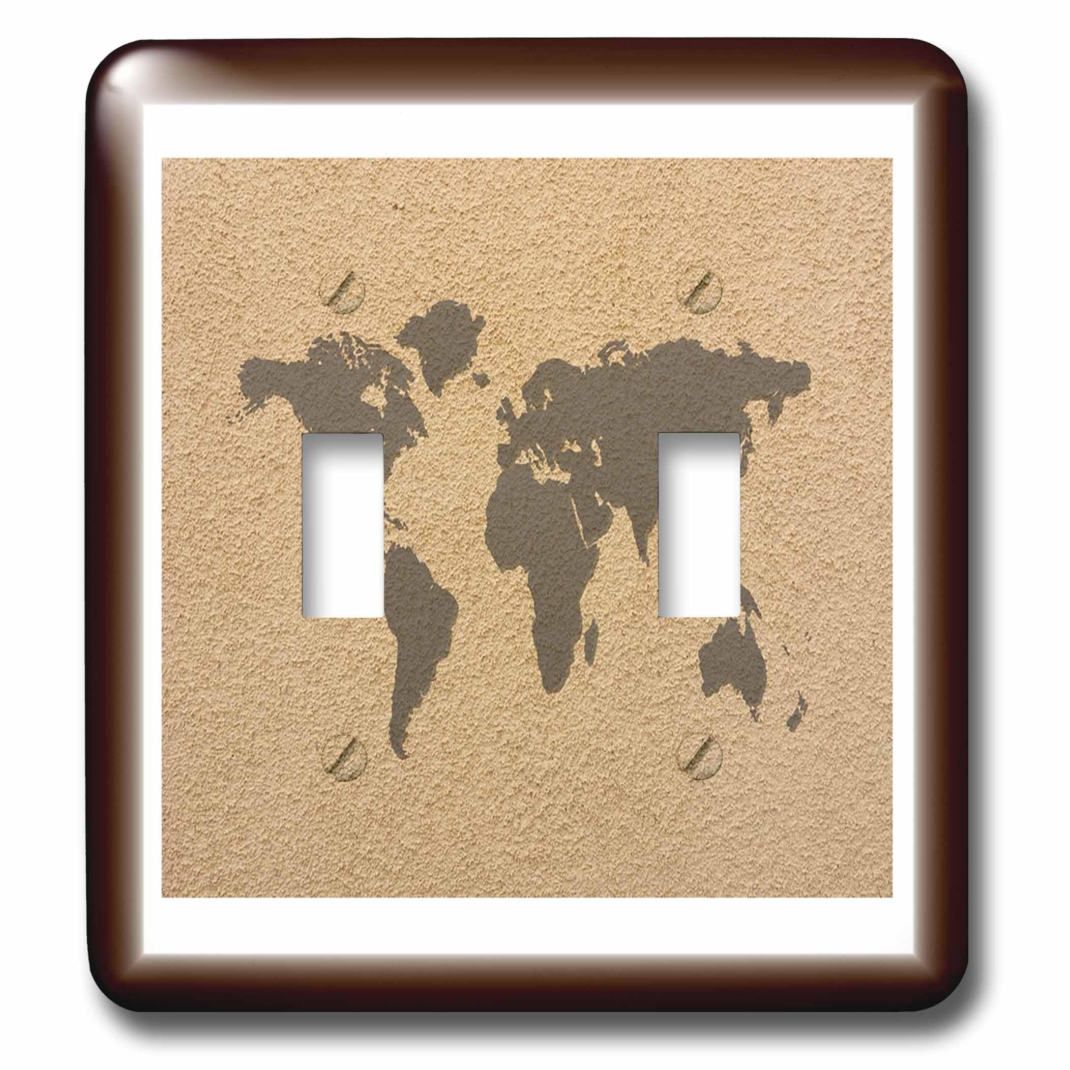 Image du monde exotique sur béton 3dRose double interrupteur haut de gamme