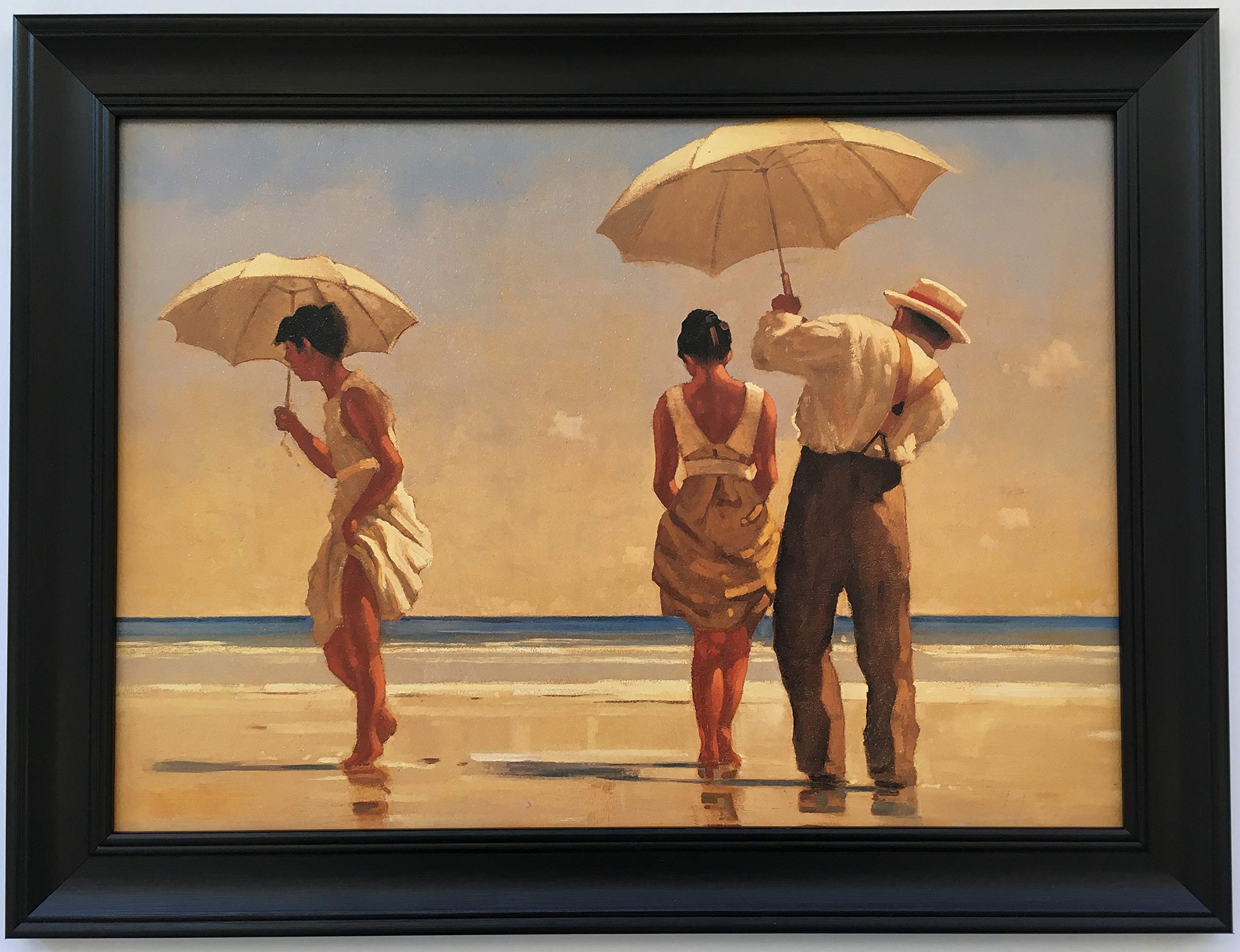 Keats Gallery Mad Dogs by Jack Vettriano Framed Canvas Effect 55cm x 42cm Art Print Picture Black Frame