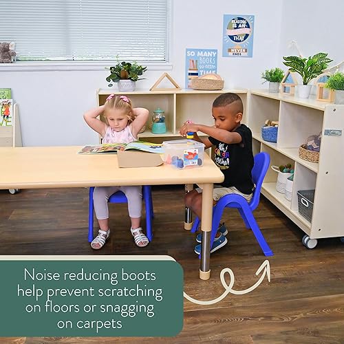 Miniatura 5 de Children's Factory Value - Silla infantil apilable de 13 pulgadas, azul real, paquete de 2, solución de asiento ergonómico apilable para aulas y