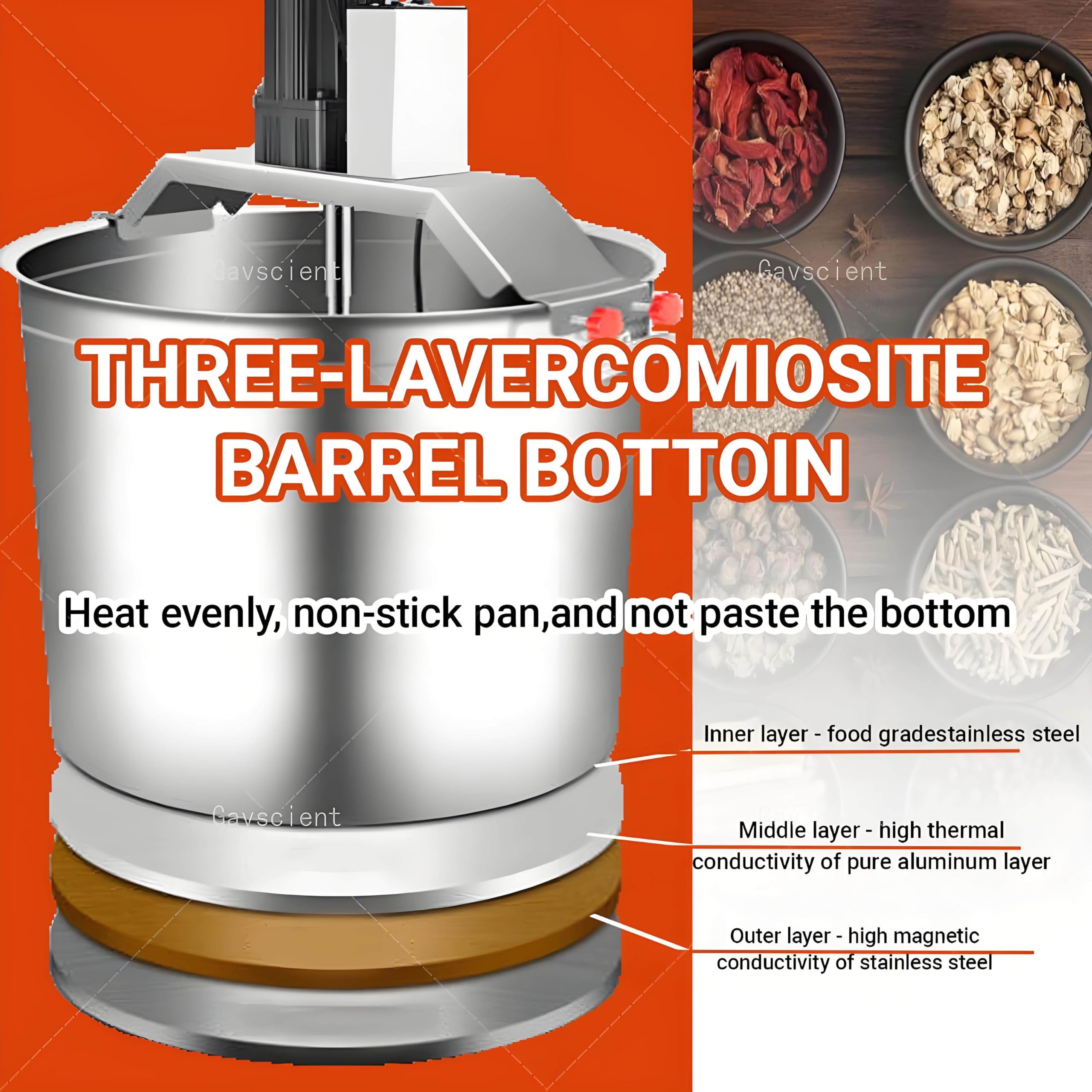 Mezclador comercial de alimentos, velocidad ajustable, diseño antiadherente para salsas y condimentos, ideal para catering y preparación de alimentos