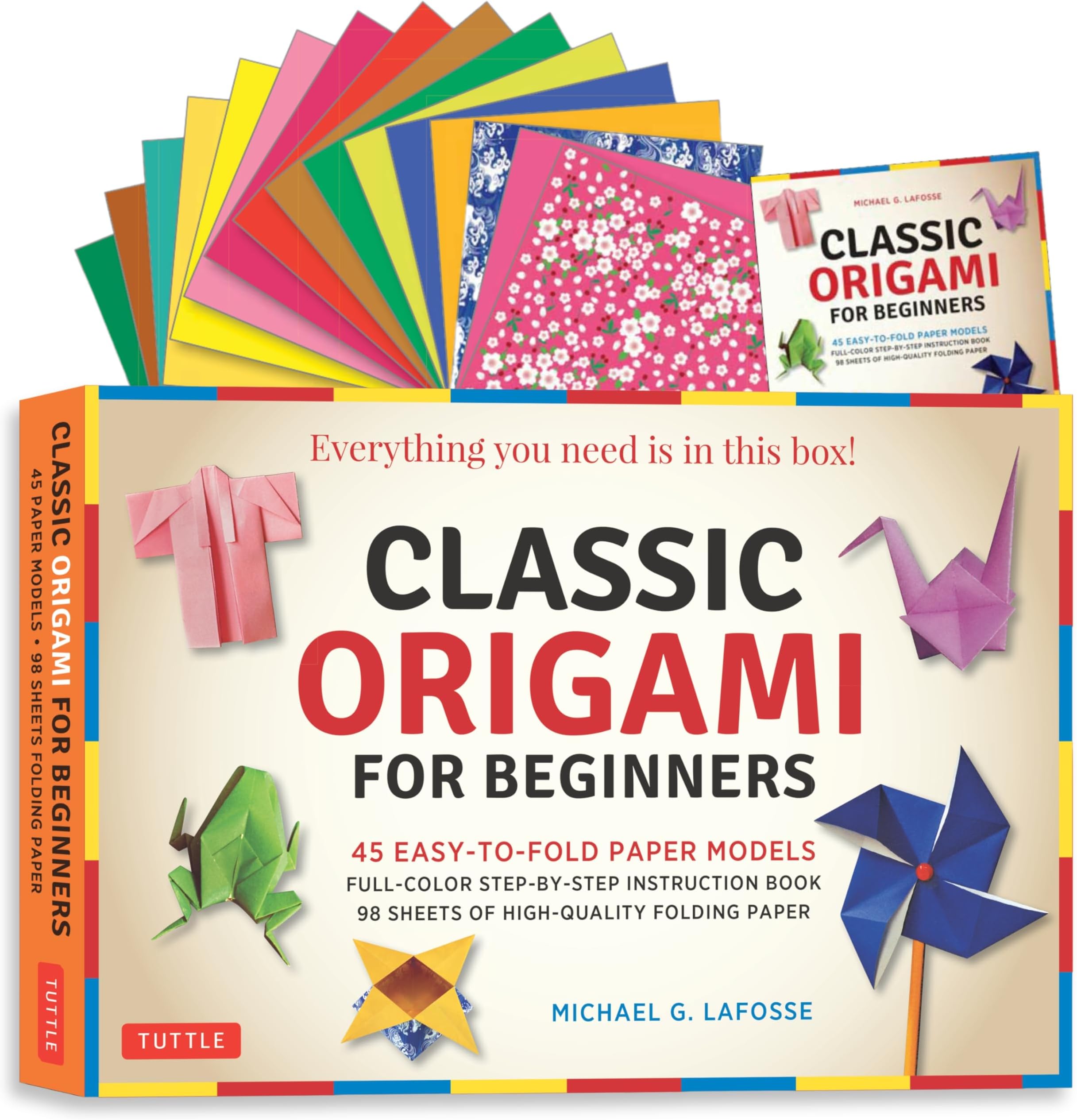 Classic Origami For Beginners Kit: 45 Easy-To-Fold Paper Models: Full-Color Instruction Book; 98 Sheets Of Folding Paper: Everything You Need Is In This Box!