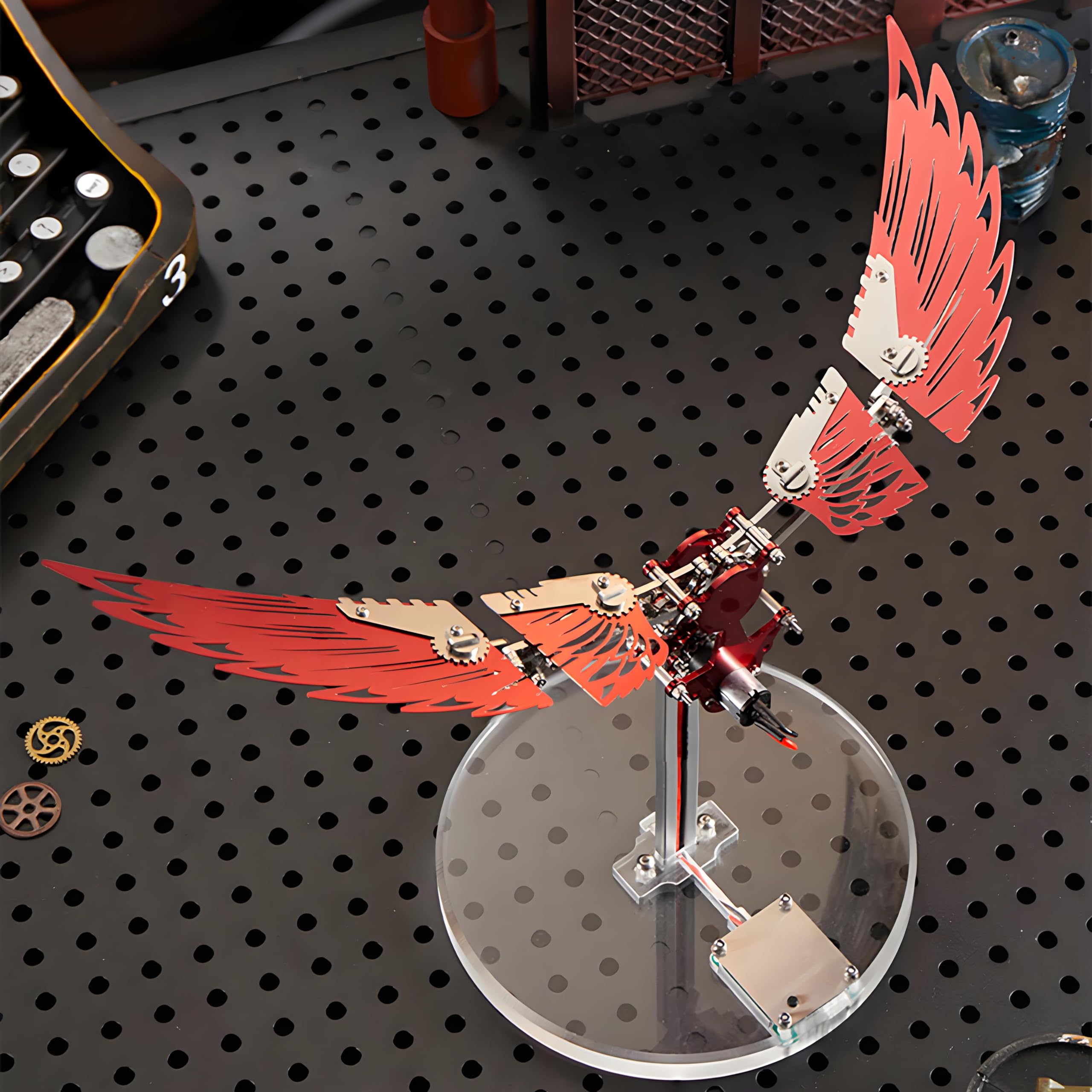 Set di 124 puzzle in metallo 3D per adulti, Flaming Shadow 3D in metallo, per uccelli, fai da te con movimento svolazzante, set da 124 pezzi