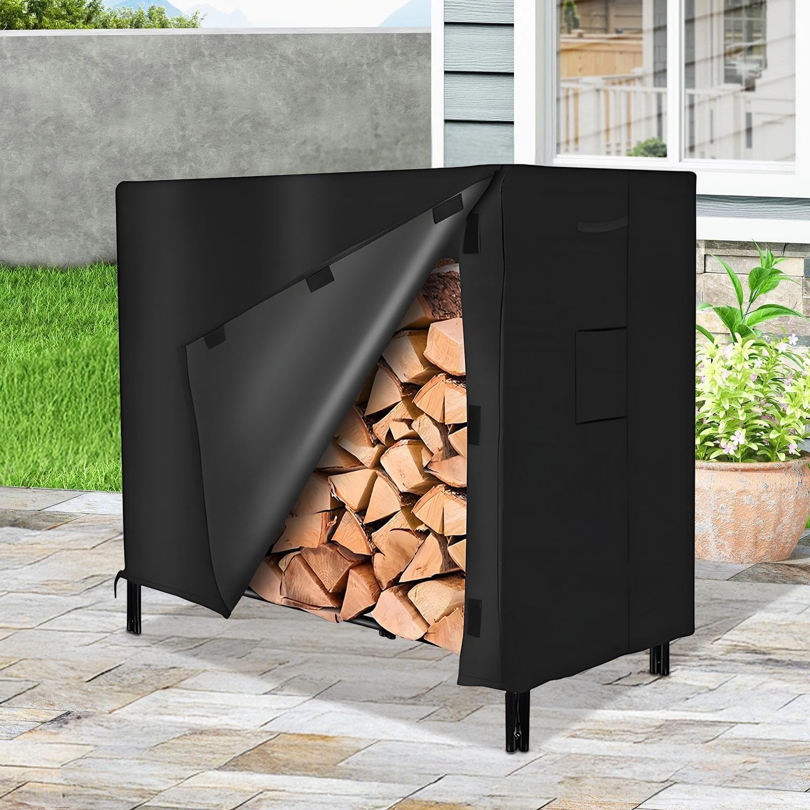 Copertura per legno di riscaldamento, impermeabile e anti-UV | per protezione dello stoccaggio della pila di legno, coperture per batterie esterne | per prato, terrazzo, giardino sul corti