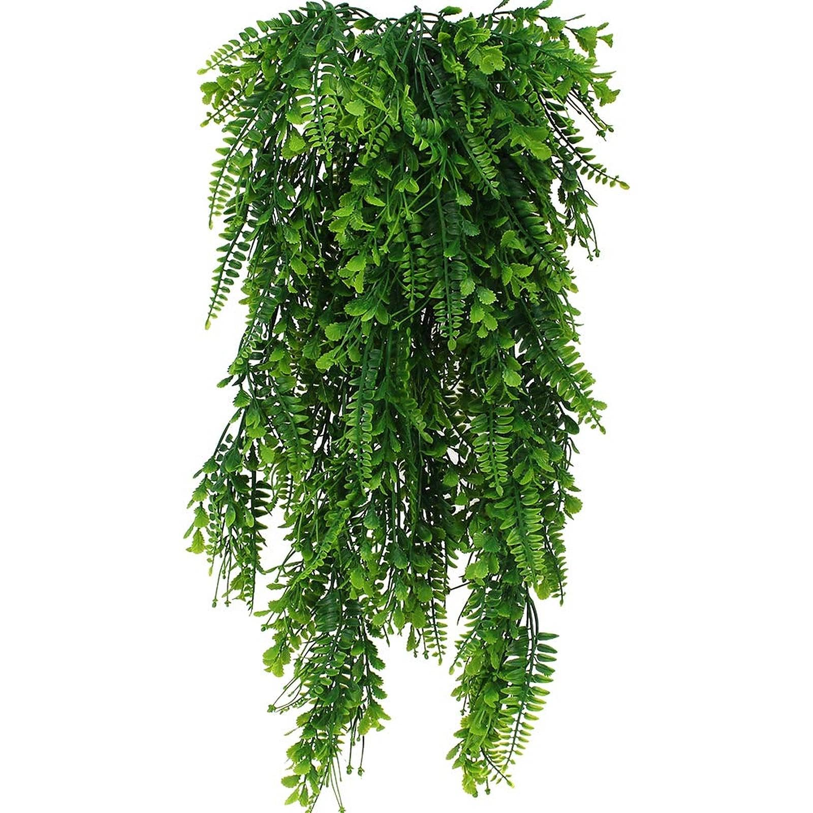2 Pieces 80cm Fake Ferns Plants Artificial Ivy Garland Fake Boston Ferns Persian Rattan Artificial Hanging Plants Faux Plants Artificial Hanging Vines Plant for Home Wall Wedding Decoration