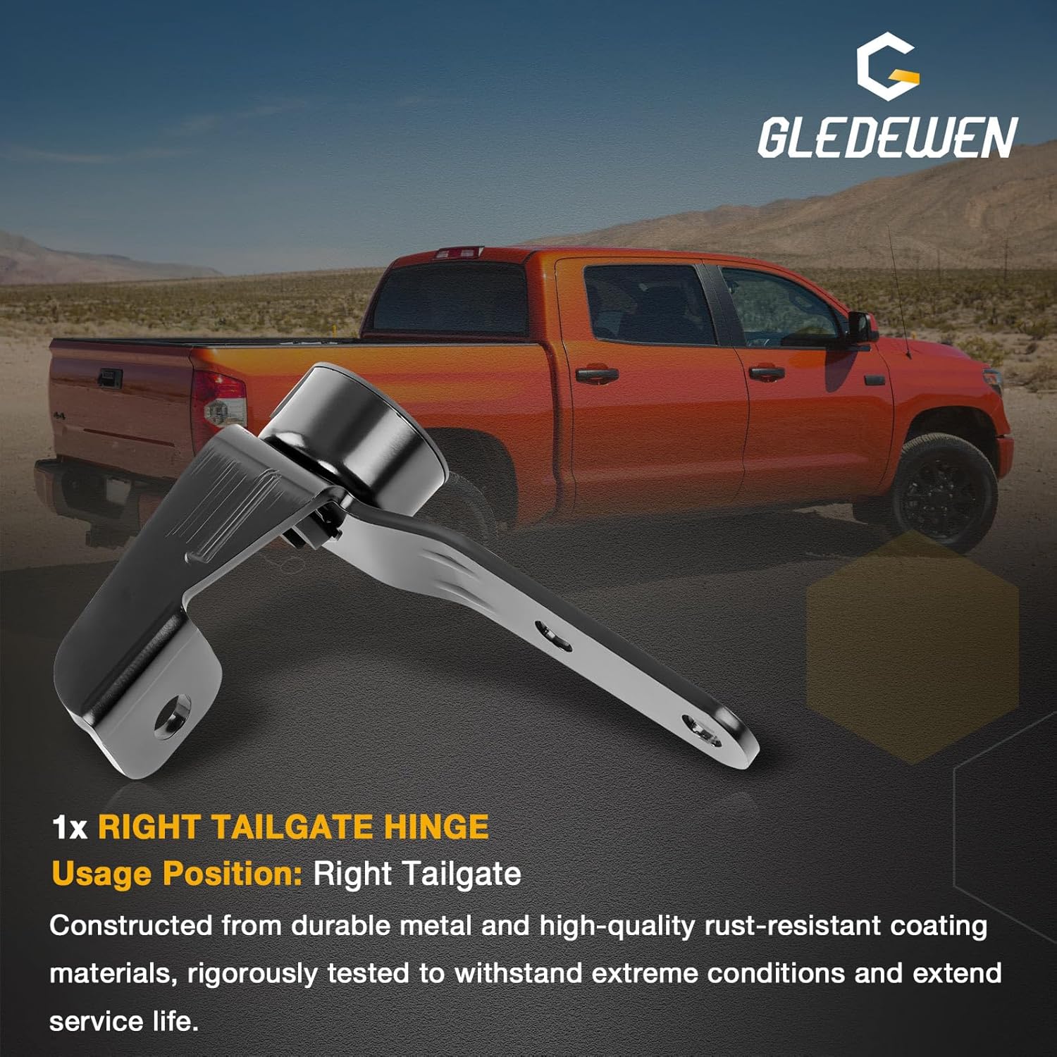 66110-0C020 Right Passenger Side Tailgate Hinge Compatible with 2007-2024 Toyota Tundra Tailgate Hinge Replace 661100C020