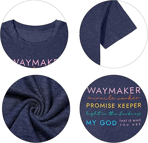 Miniatura 6 de Camisetas cristianas para mujer, regalo religioso, casual, cristianos, inspiradoras, de manga corta
