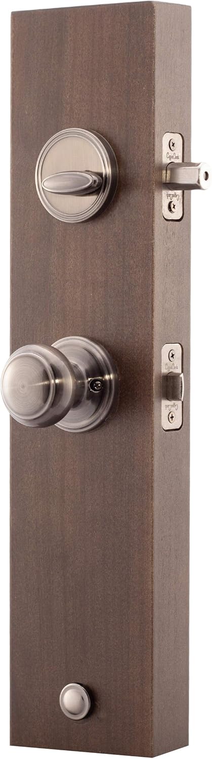 Copper Creek HZ2610XCK-AN Heritage Front Entrance Handleset in Antique Nickle with Colonial Knob Interior
