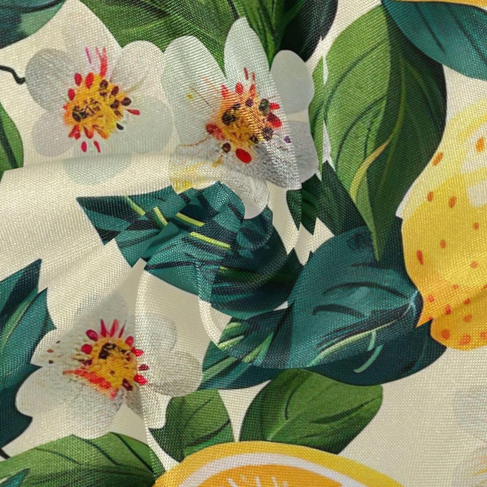 Wajiw 60 Inch Indoor Outdoor Round Tablecloth with Umbrella Hole and Zipper Waterproof Patio Table Cover for Camping Dining Room Party Outdoor Picnic,Lemons