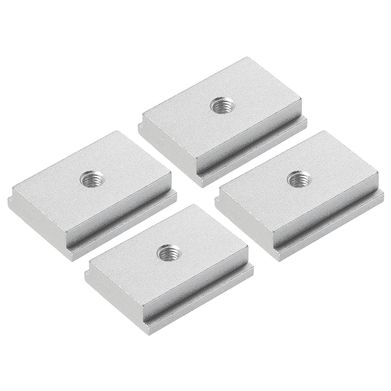 M METERXITY Aluminum t Track (10Pcs, 1.2Inch, M5, Silver)- T-Slider for T-Slot Miter Slider, Double-Cut& Pre Drilled Mounting Holes, Apply to Woodworking/Fixtures/Crosscut Sled/Router Table โ image 1