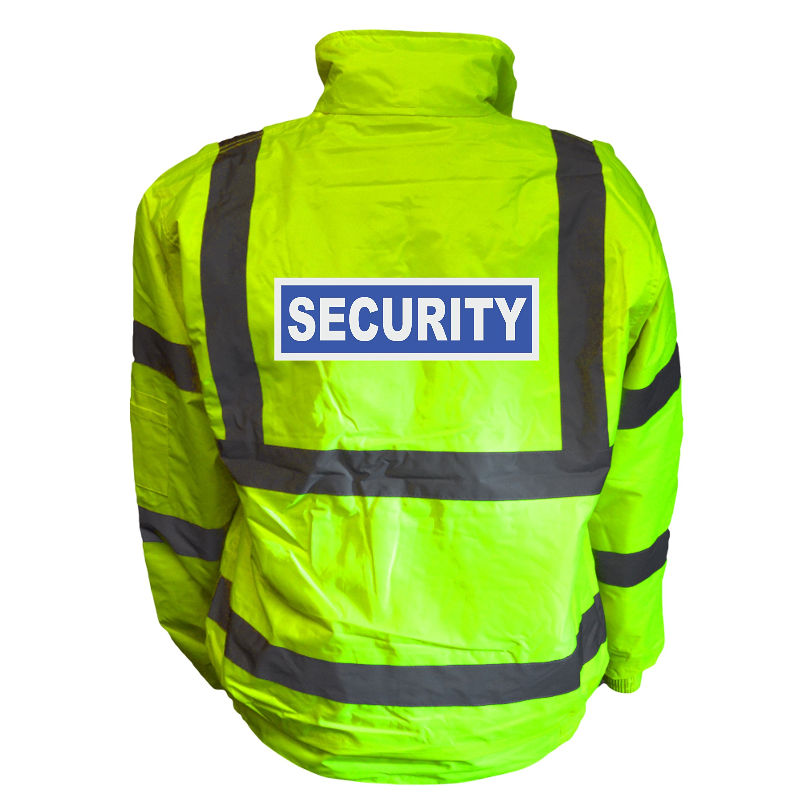 Security Badge Yellow Hi Vis Bomber Jacket Reflective, Waterproof, Conforms to EN20471 Class 3, High Visibility, By Brook Hi Vis,