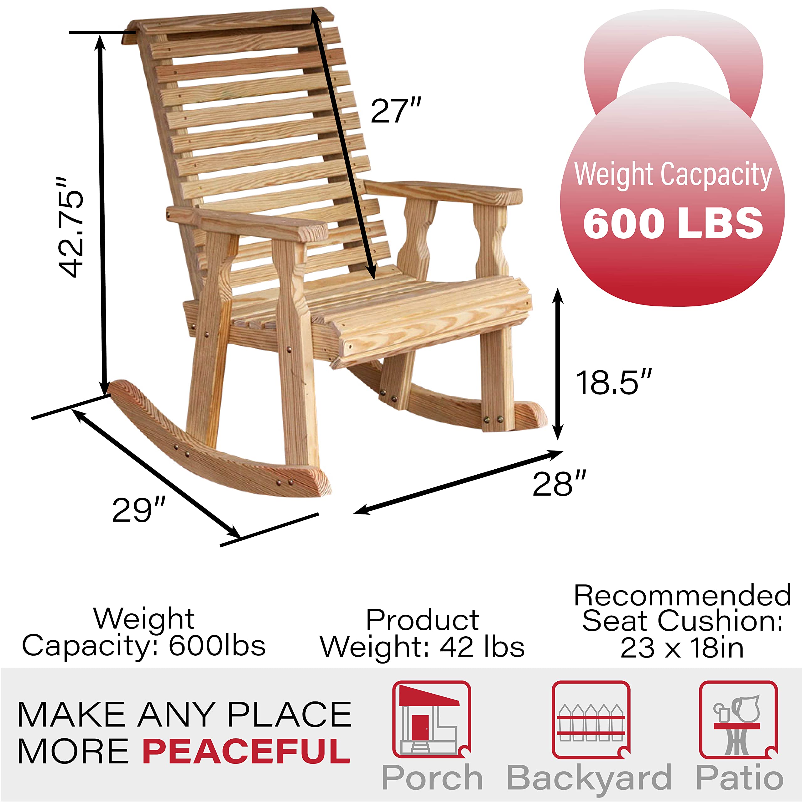 Snapklik.com : Amish Heavy Duty 600 Lb Roll Back Pressure Treated ...