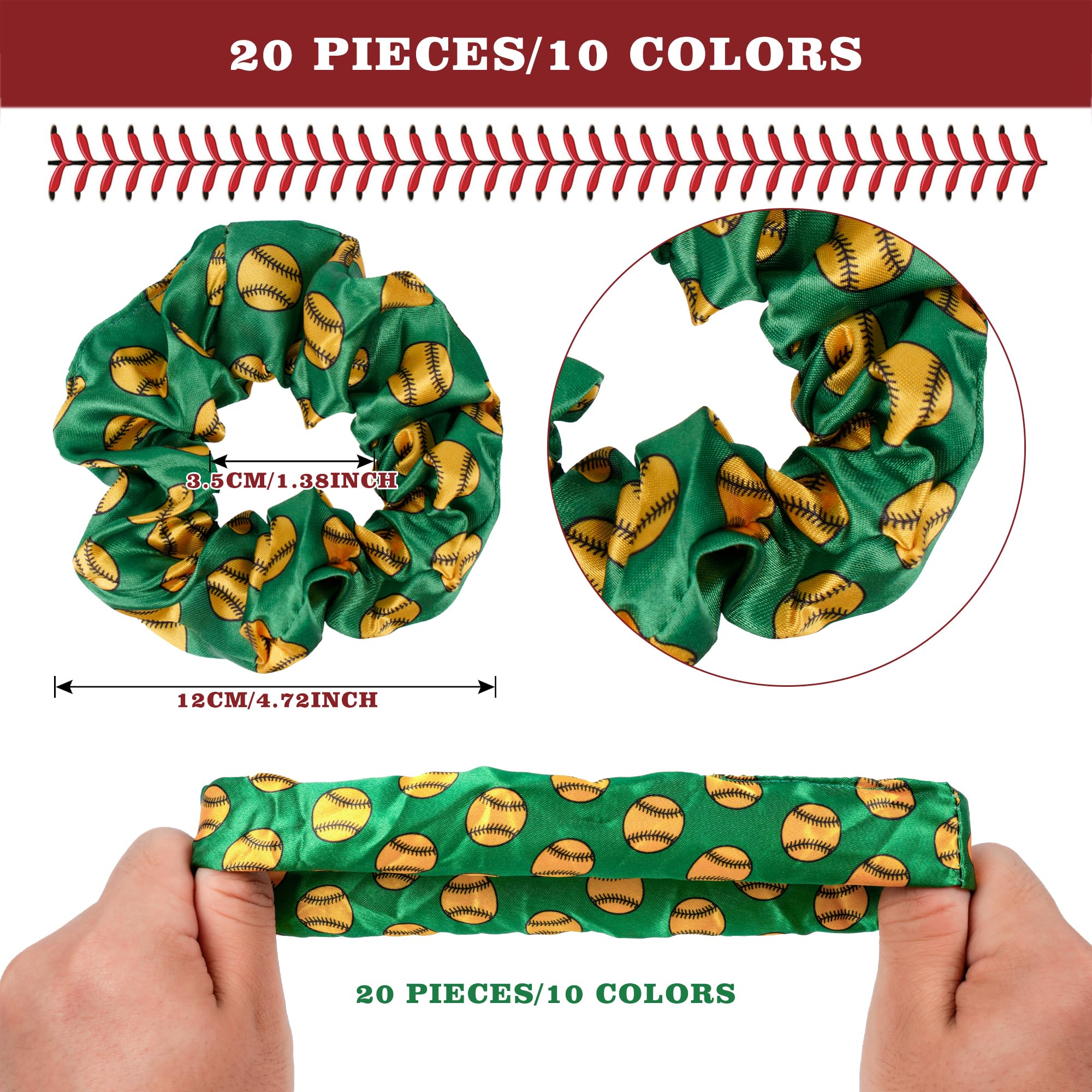 Kolewo4ever Softball Party Favors Set with Scrunchies, Bracelets, Cosmetic Bags and Stickers