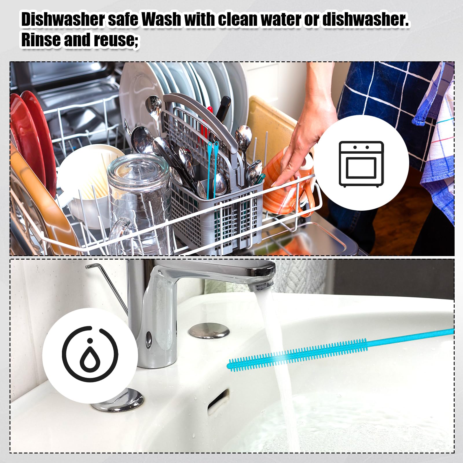 3 Nettoyeurs Paille Et Brosse Bouteilles, Nettoyant Bouteilles Longue