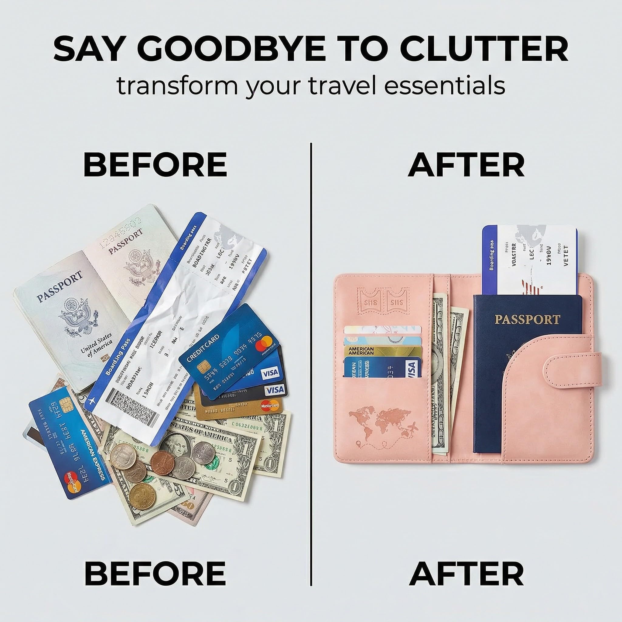 2 Pezzi Porta Passaporto, Rosa e Azzurro Custodia, Viaggio per Carte di Credito, Carta d'Identità e Documenti di Viaggio, Cover Passaporto Italiano Accessori da Viaggio/Regalo per Viaggiatori