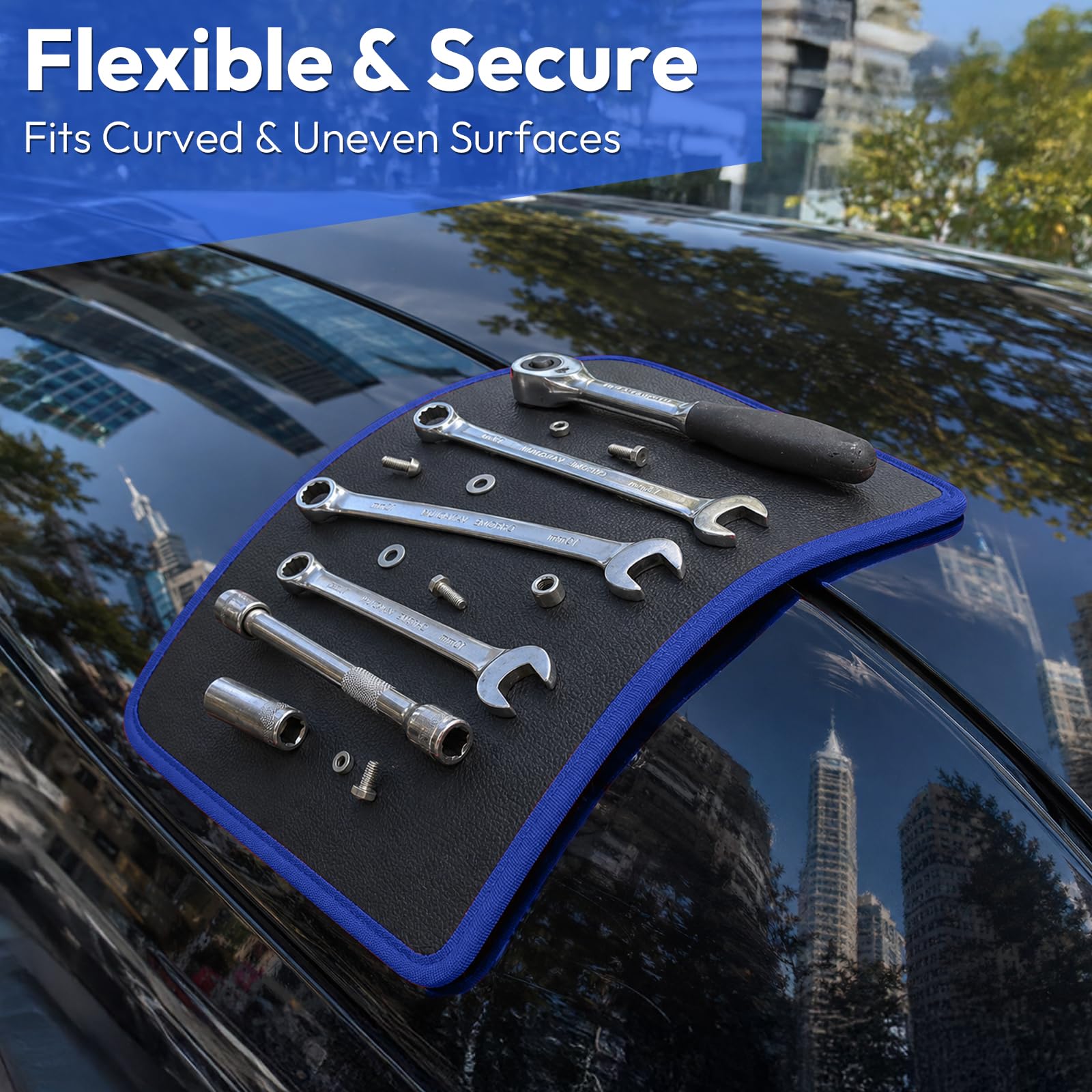 Magnetic Tool Mat-40 LBS Flexible Magnetic Mat for Tools, Blue — Amazon image 5