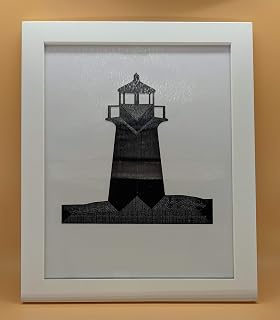 Peggy's Cove Lighthouse Framed Silhouette - 3D Printed Art
