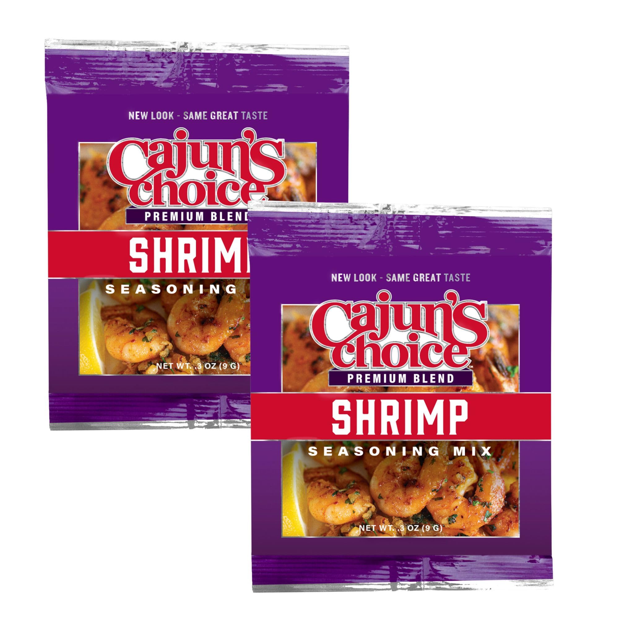 Cajun Shrimp Seasoning Mix - .3 oz Packet, Pack of 2, All Natural, Gluten-Free - Authentic Louisiana Spice for Shrimp & Chicken by Cajun's Choice