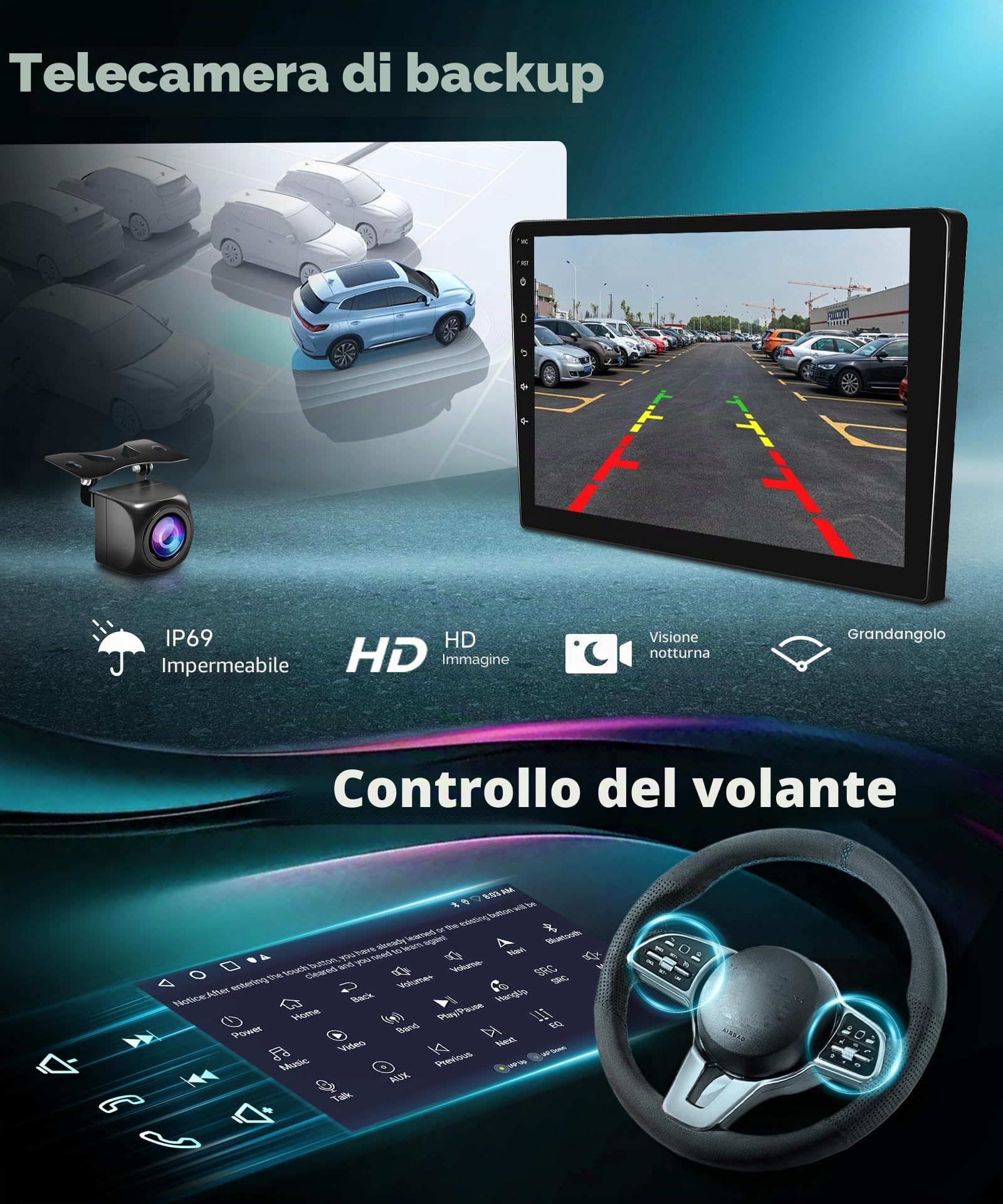 2G&64G 9" Autoradio per Audi A4 2002-2008 con Carplay Android Auto Wireless Android 15,touchscreen Bluetooth RDS/FM Radio,Wi-Fi Navi/Telecamera posteriore AHD