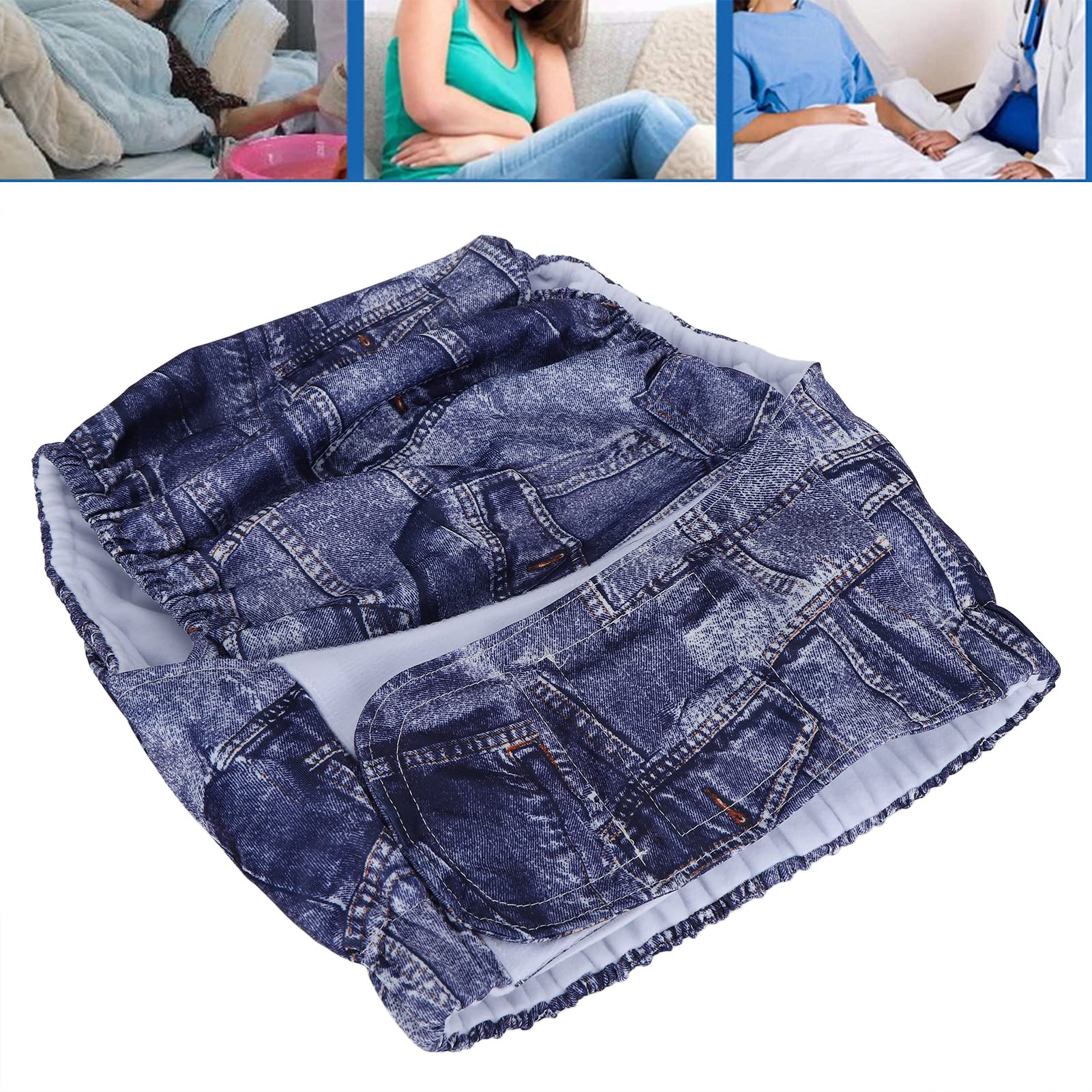 Dioche Couche Lavable Réutilisable pour Adultes, Couche Lavable en Tissu, Couches Imperméables de Protection contre L'incontinence des Personnes âgées avec Attaches à Crochet