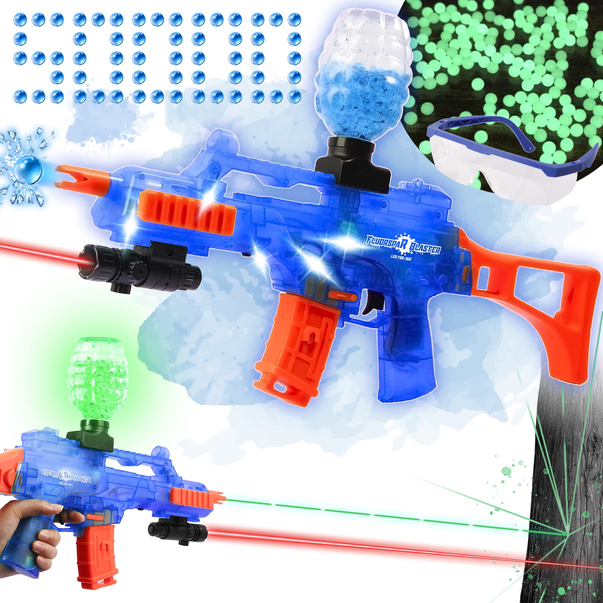 Photo 1 of *Missing 1 pack of beads* Lighting Gel Ball Blaster, LED, with 40000 Beads, LED FRB-360 Blue