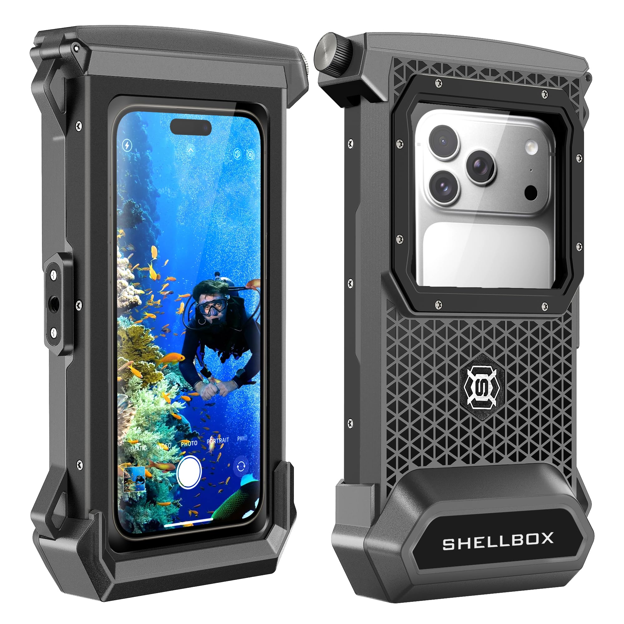 ShellBox Cover impermeabile per telefono Protezione subacquea fino a 30m Borsa impermeabile per telefono Borsa impermeabile per telefono Impermeabile per nuoto e bagno per iPhone 17 Pro 17 Air 17 Pro