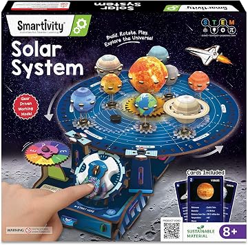 Smartivity Solar System Kit | Gear-Driven Working Model of Planets | Birthday Gift for Boys & Girls 8,9,10,11,12,13,14 Years I Build, Rotate & Explore Astronomy | Learn Solar System & Science Facts |