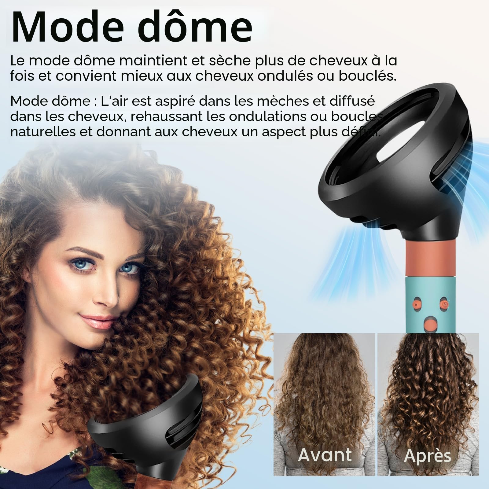 Diffuseur Wave+Curl pour Dyson Airwrap HS01 HS05 HS08 Accessoire, embout pour dyson airwrap, conversion pour Dyson Airwrap Styler en sèche-cheveux